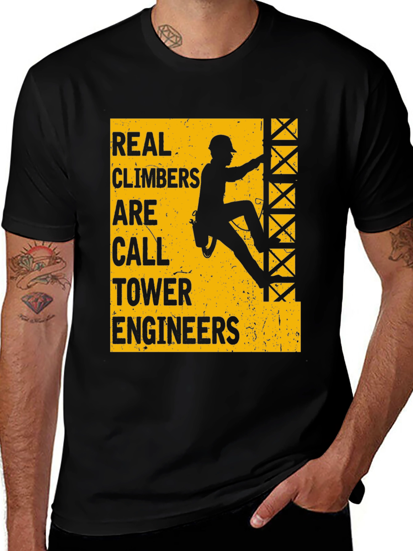 Real Climbers Are Call Tower Engineers Graphic Tee