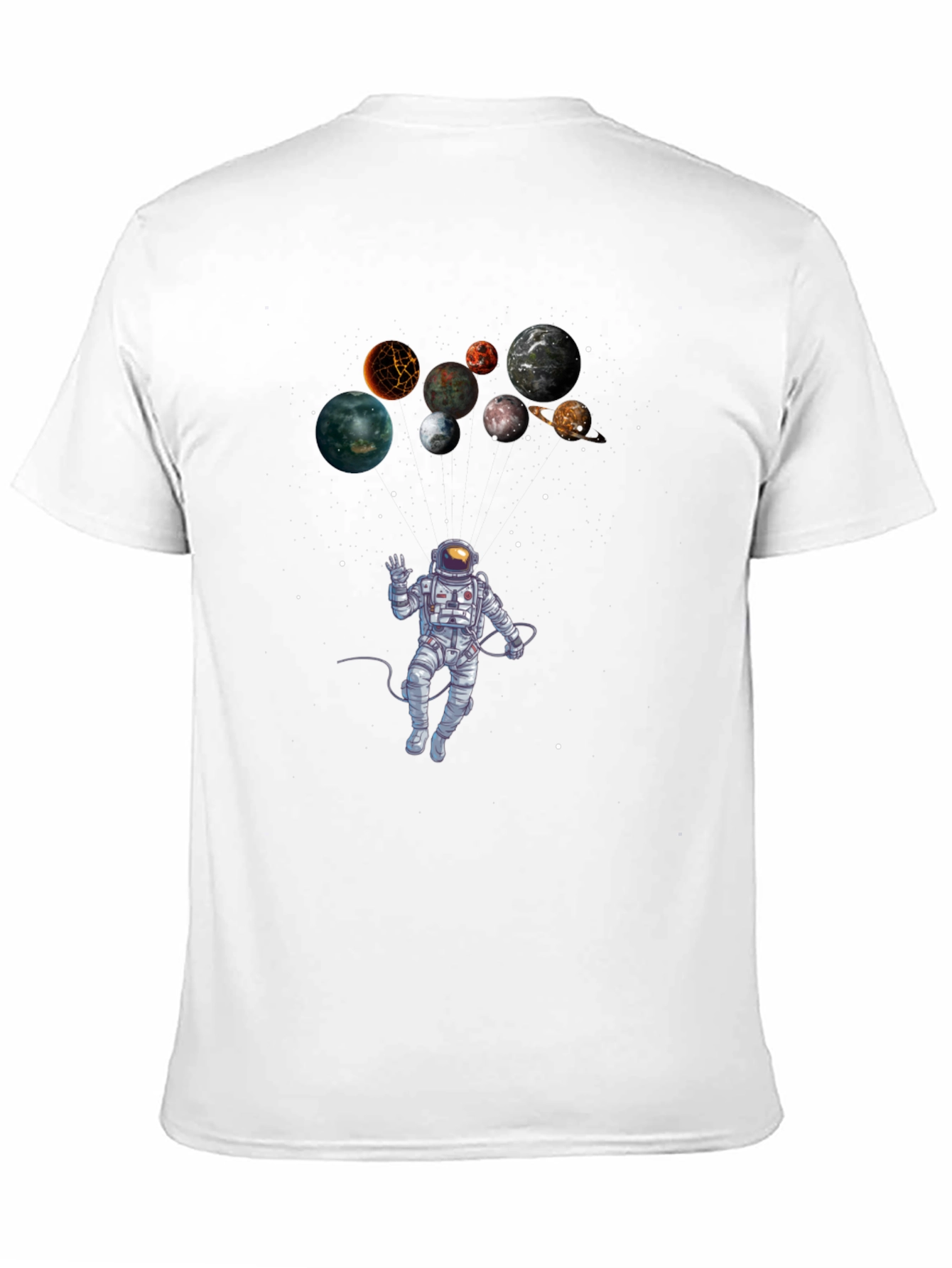 Astronaut & Planets Graphic Black T-Shirt