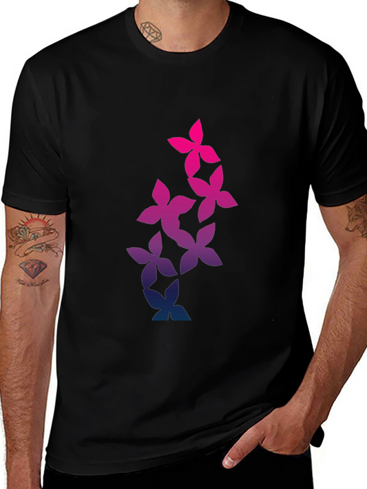 Floral Gradient T-Shirt - Stylish Mens Tee