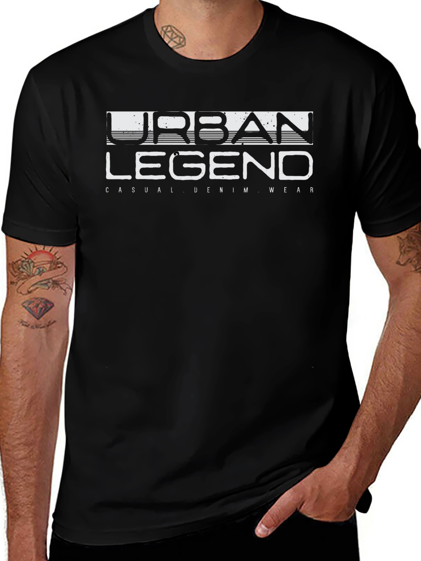 Urban Legend Mens Black Graphic Tee