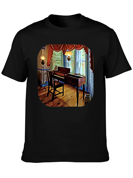 Vintage Piano Room Graphic T-Shirt