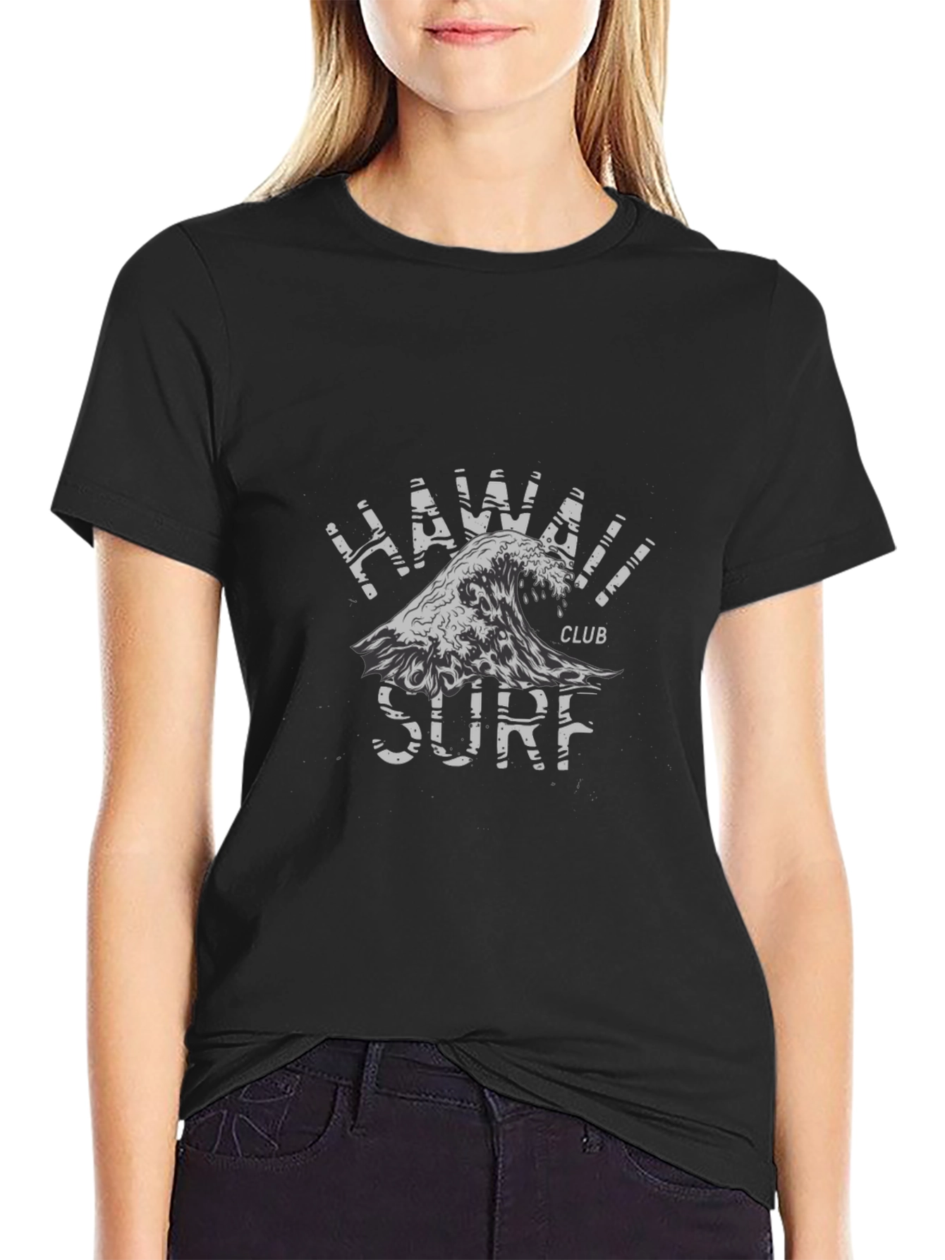Hawaii Surf Club Black Graphic Tee