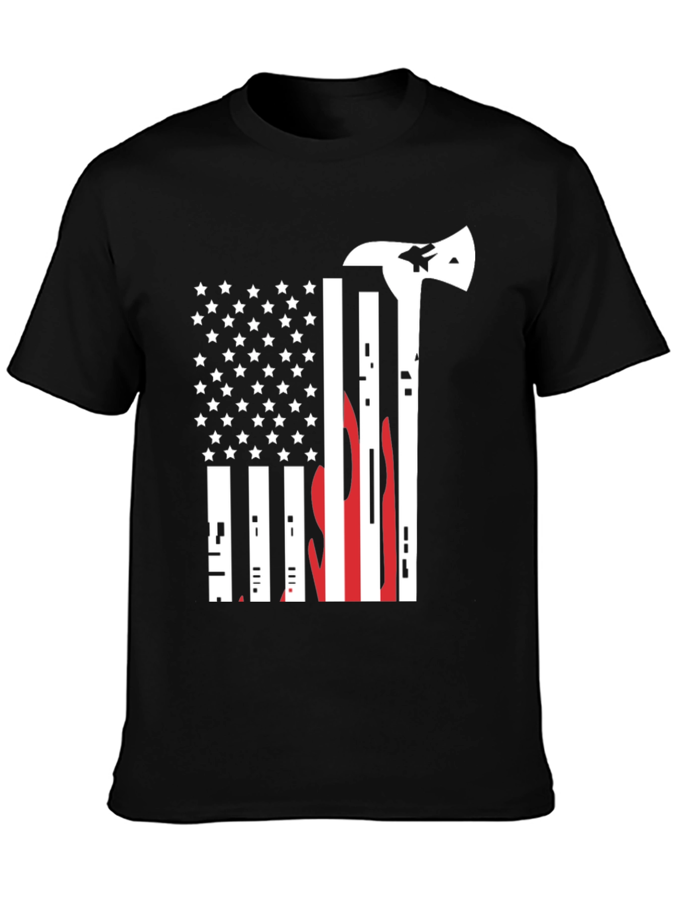 Firefighter Flag Axe Graphic Tee