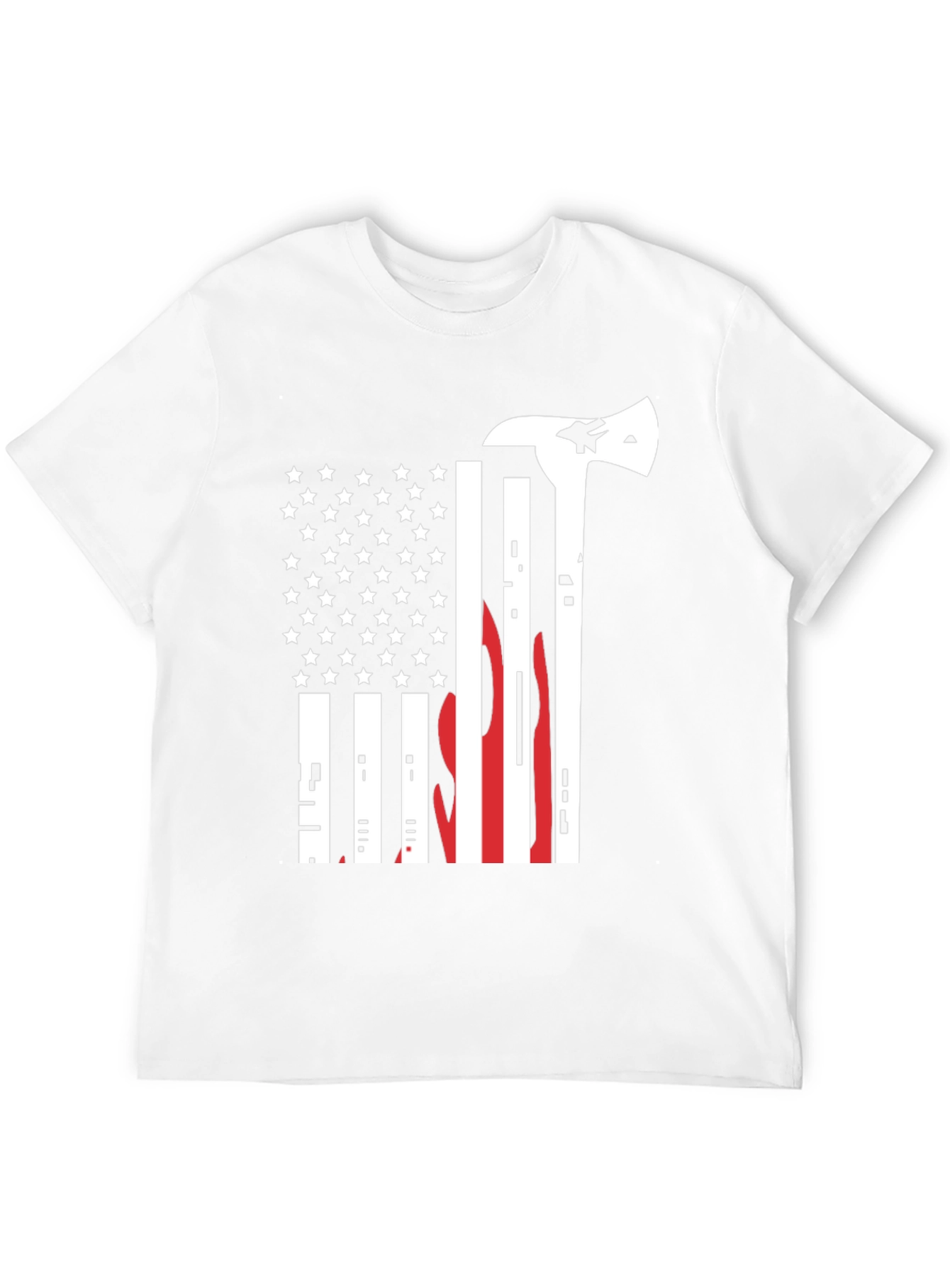 Firefighter Flag Axe Graphic Tee