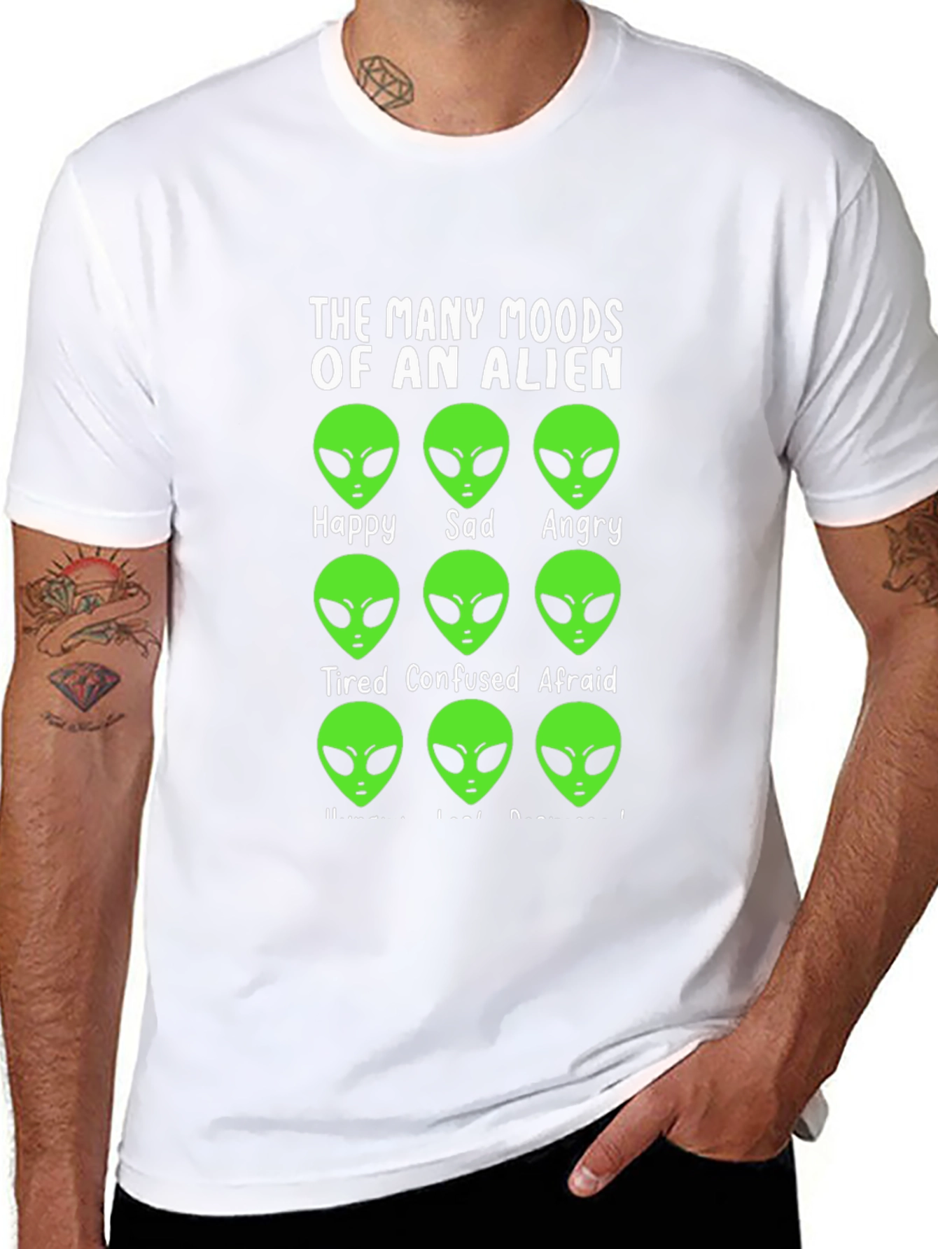 The Many Moods of An Alien Funny Graphic Tee