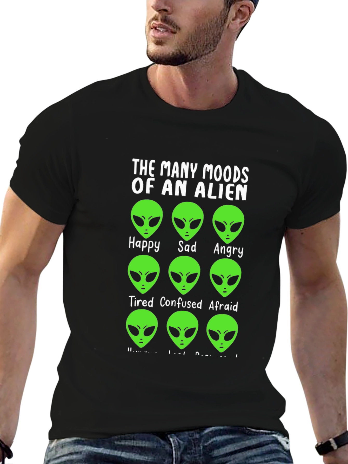 The Many Moods of An Alien Funny Graphic Tee