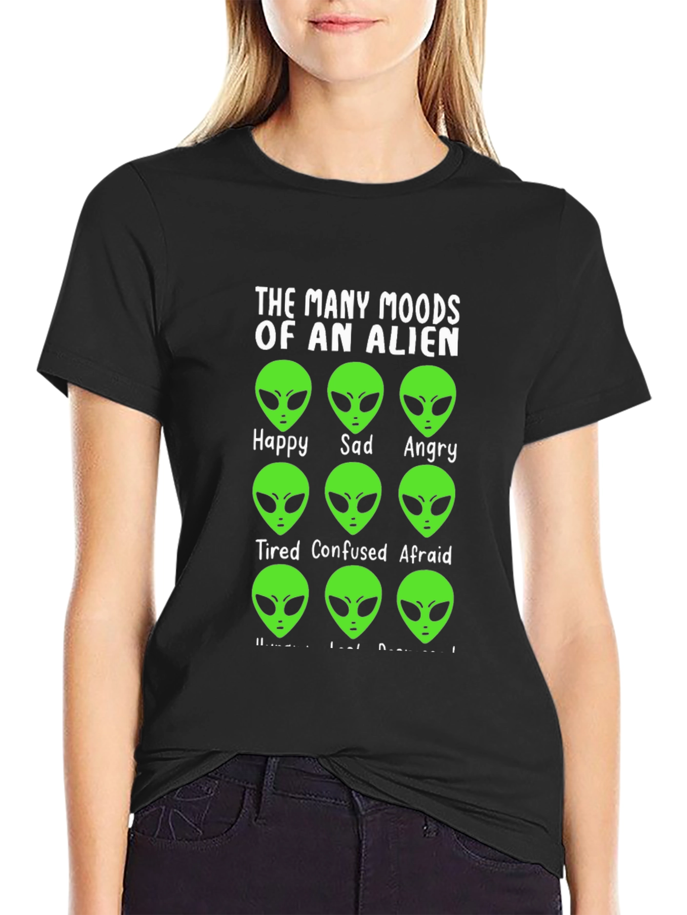 The Many Moods of An Alien Funny Graphic Tee