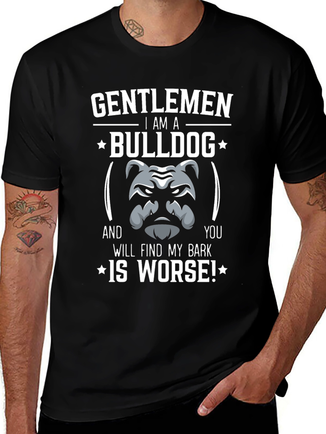 Gentlemen Bulldog Graphic Tee - Funny Dog Lover Shirt