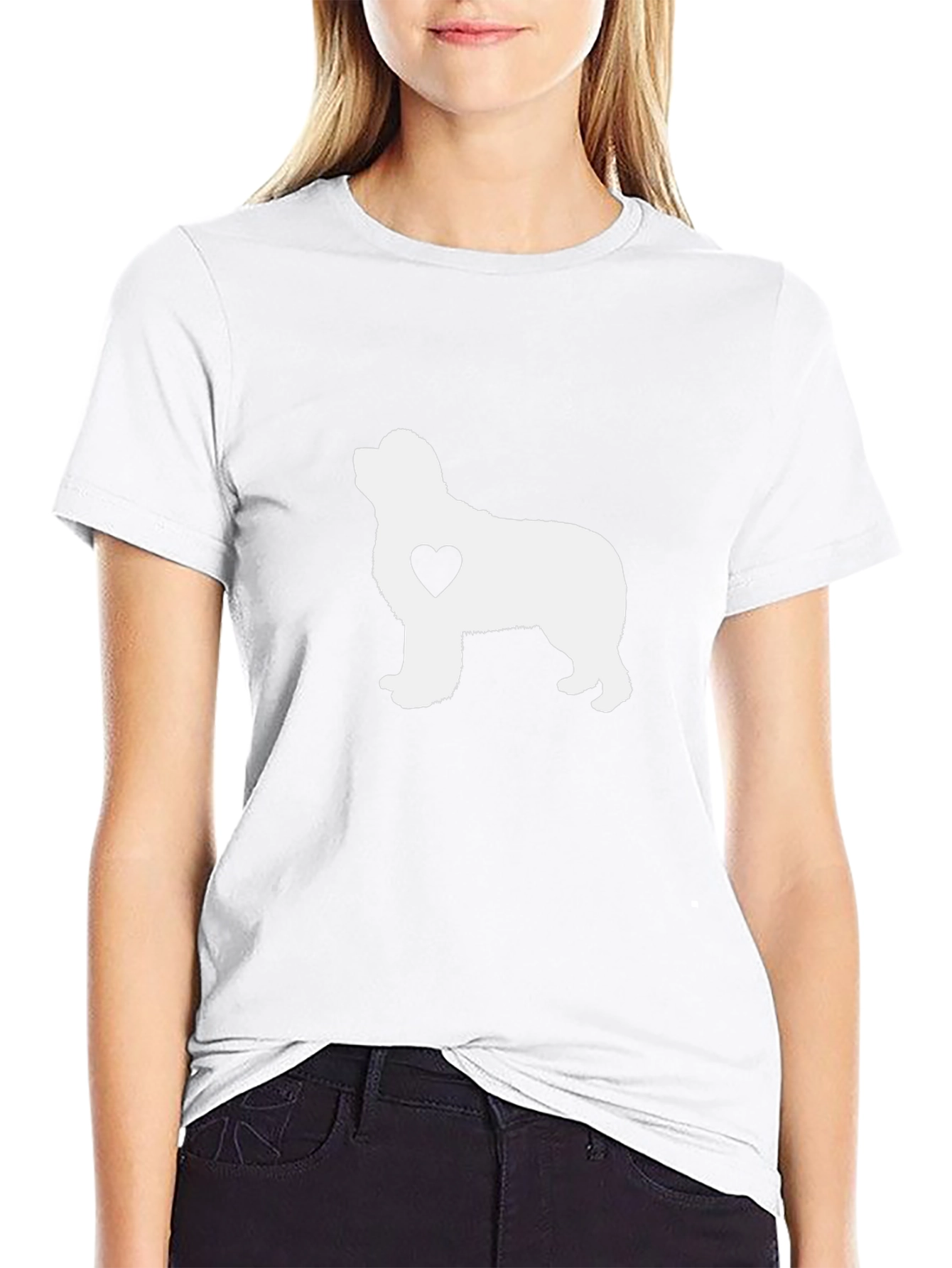 Dog Heart T-Shirt - Black Crew Neck Tee