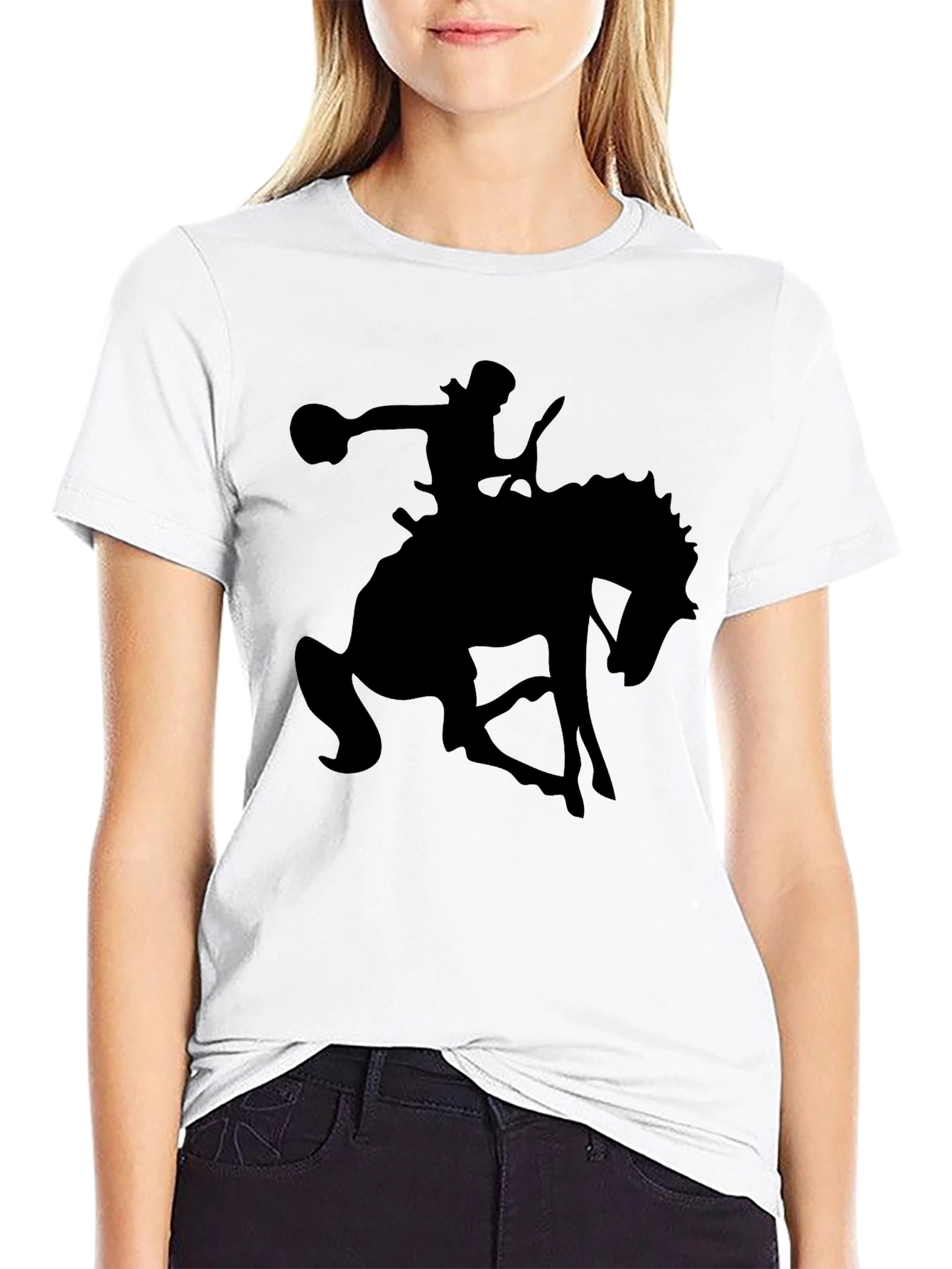 Black Cowboy Graphic Tee - Classic Western Style