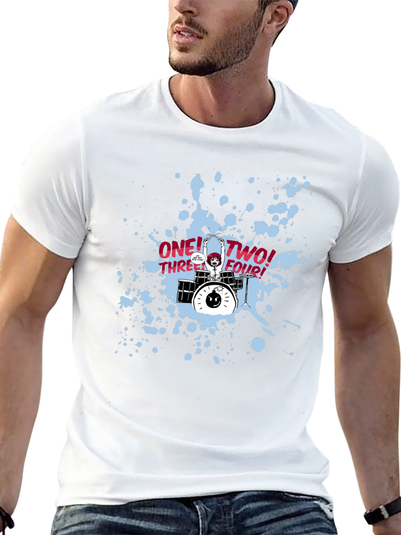 Scott Pilgrim Drummer T-Shirt: One Two Three Four!