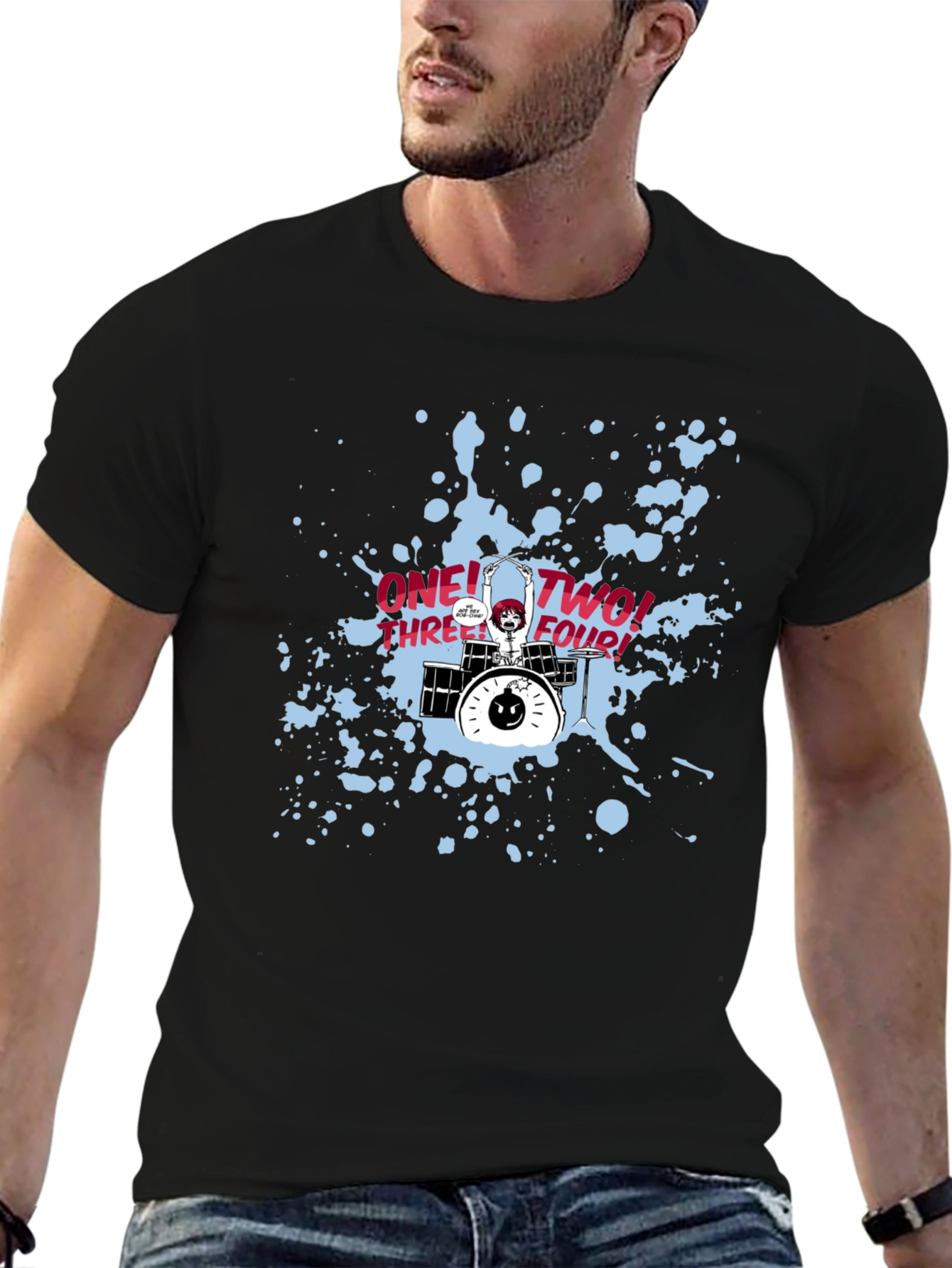 Scott Pilgrim Drummer T-Shirt: One Two Three Four!