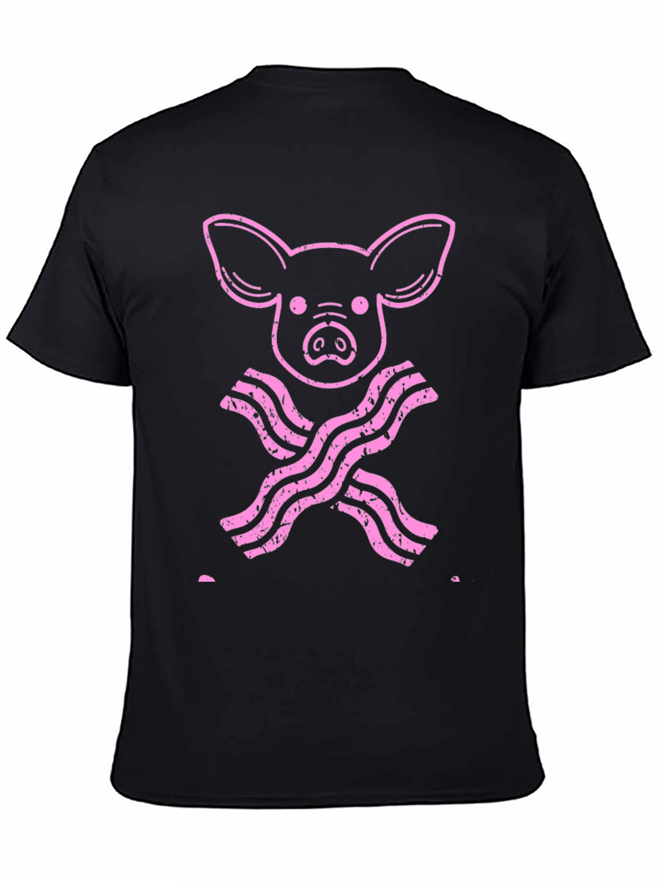 Pig and Bacon Mens Black Graphic Tee
