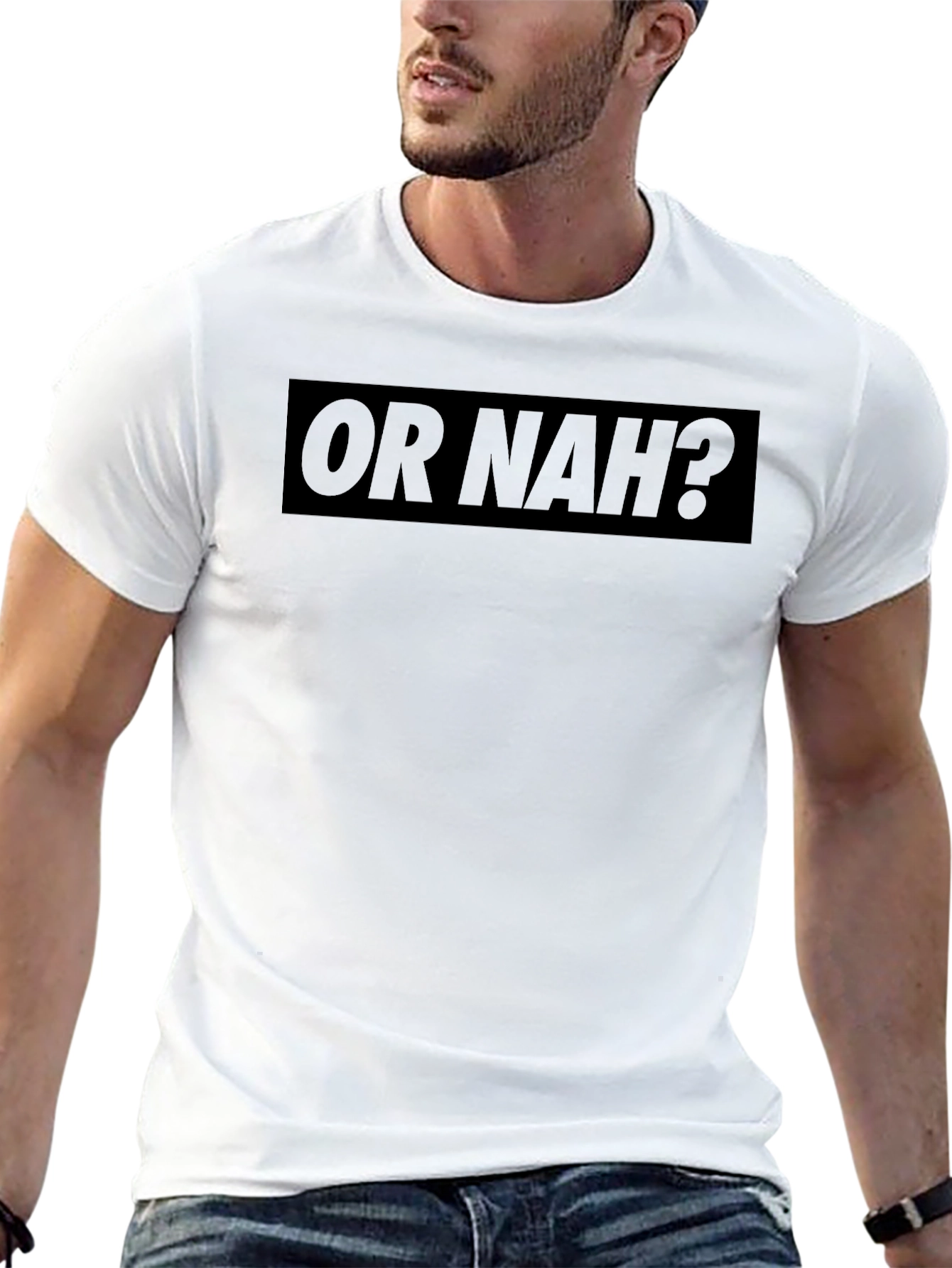 Or Nah? Graphic Print Mens Black T-Shirt