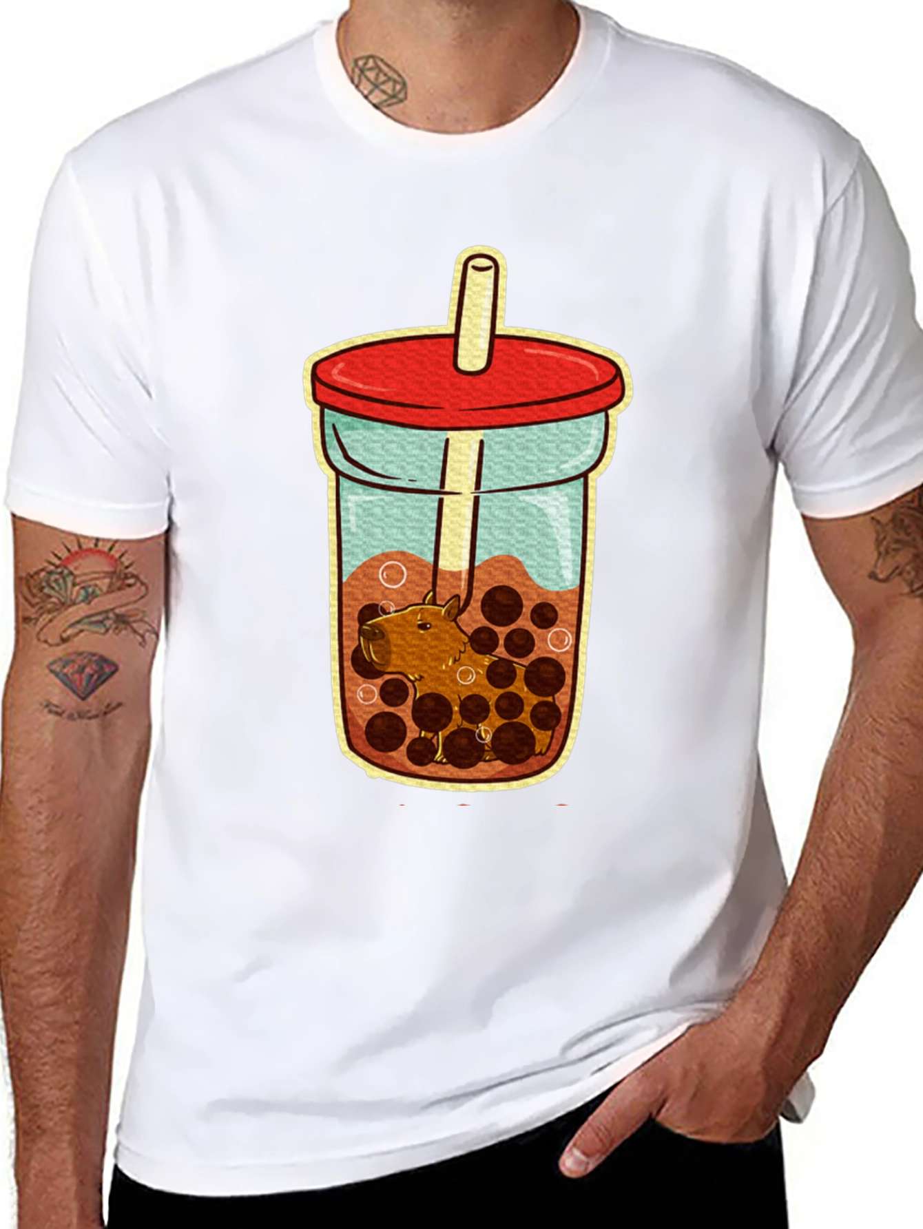 Capybara Bubble Tea T-Shirt - Cute Graphic Tee
