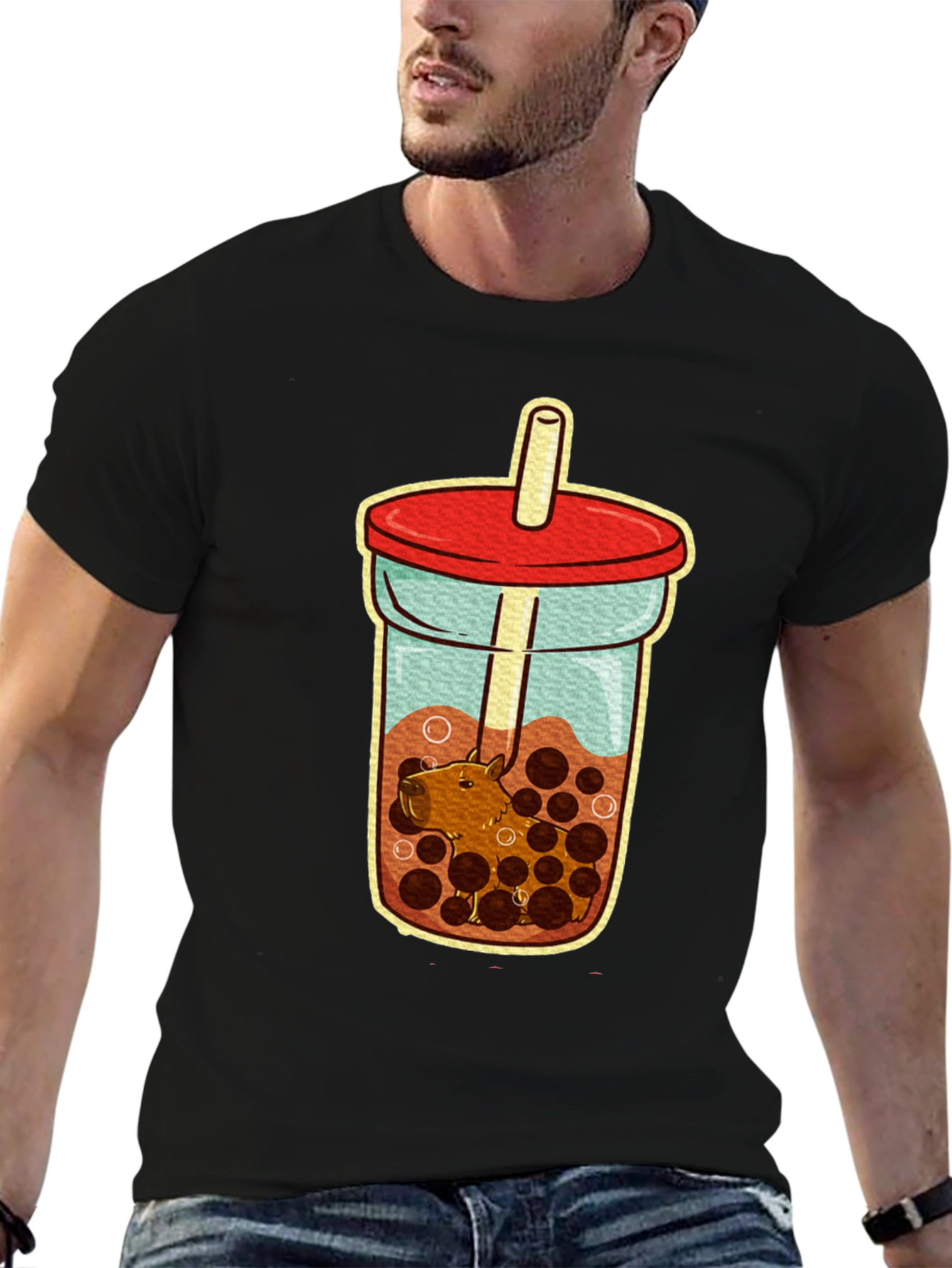 Capybara Bubble Tea T-Shirt - Cute Graphic Tee