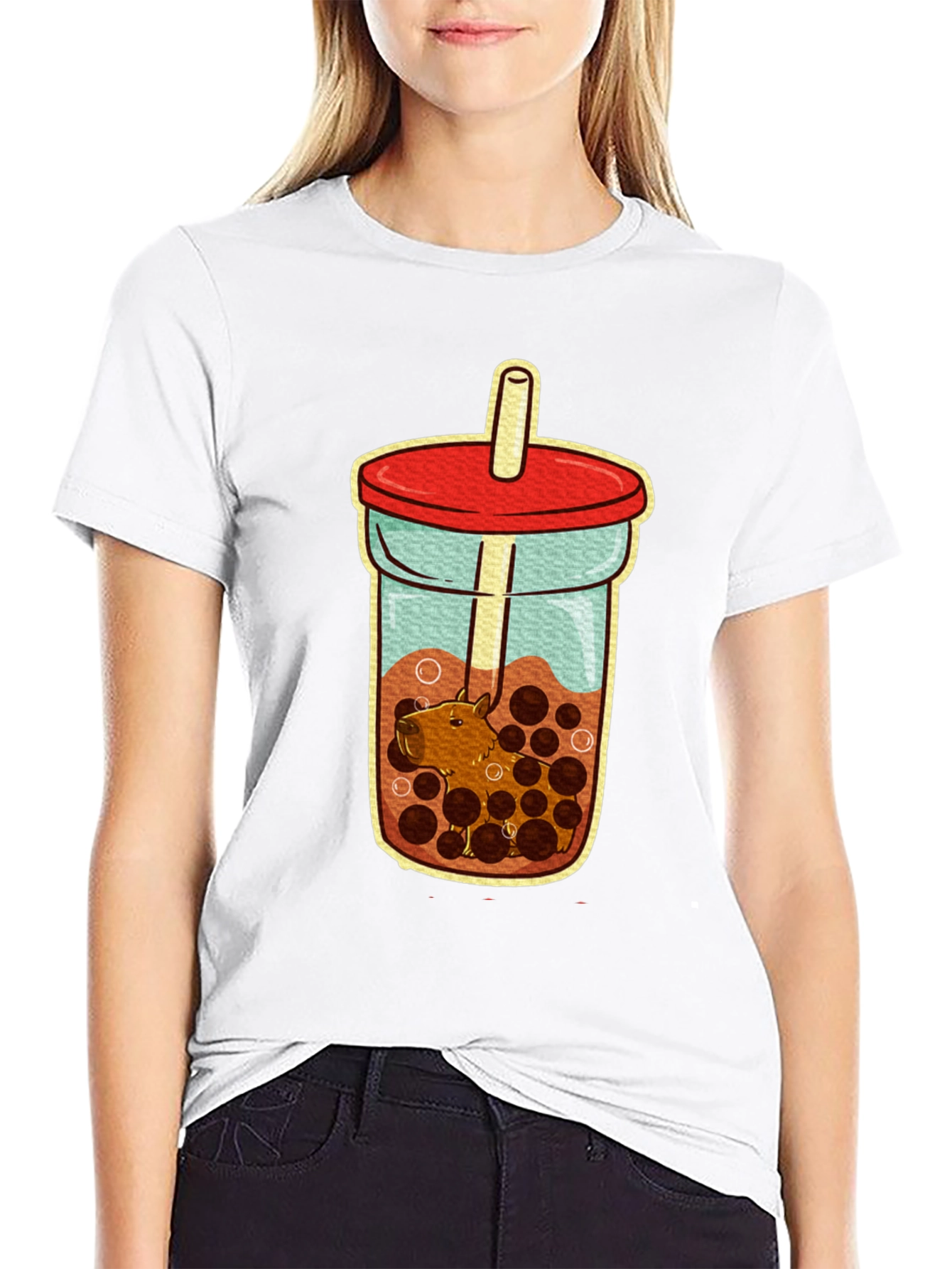 Capybara Bubble Tea T-Shirt - Cute Graphic Tee