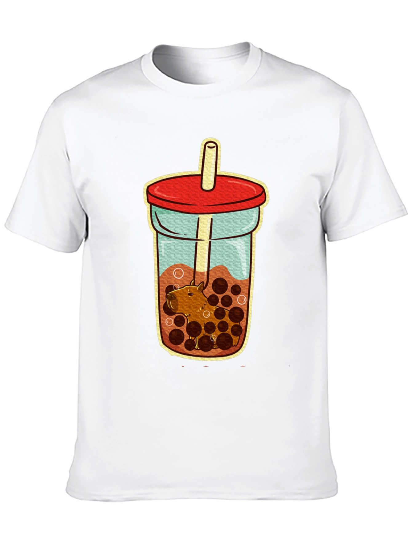 Capybara Bubble Tea T-Shirt - Cute Graphic Tee