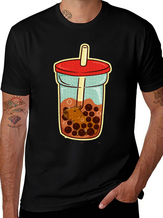 Capybara Bubble Tea T-Shirt - Cute Graphic Tee