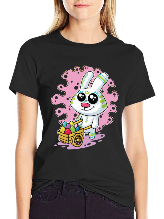 Easter Bunny Cart T-Shirt Fun Holiday Tee