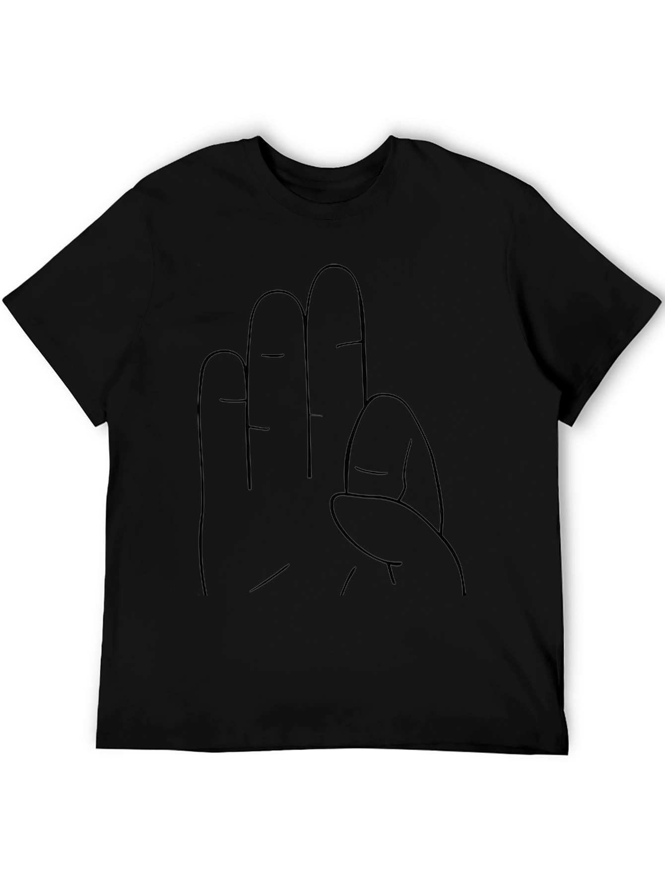 Unique Hand Gesture Black T-Shirt
