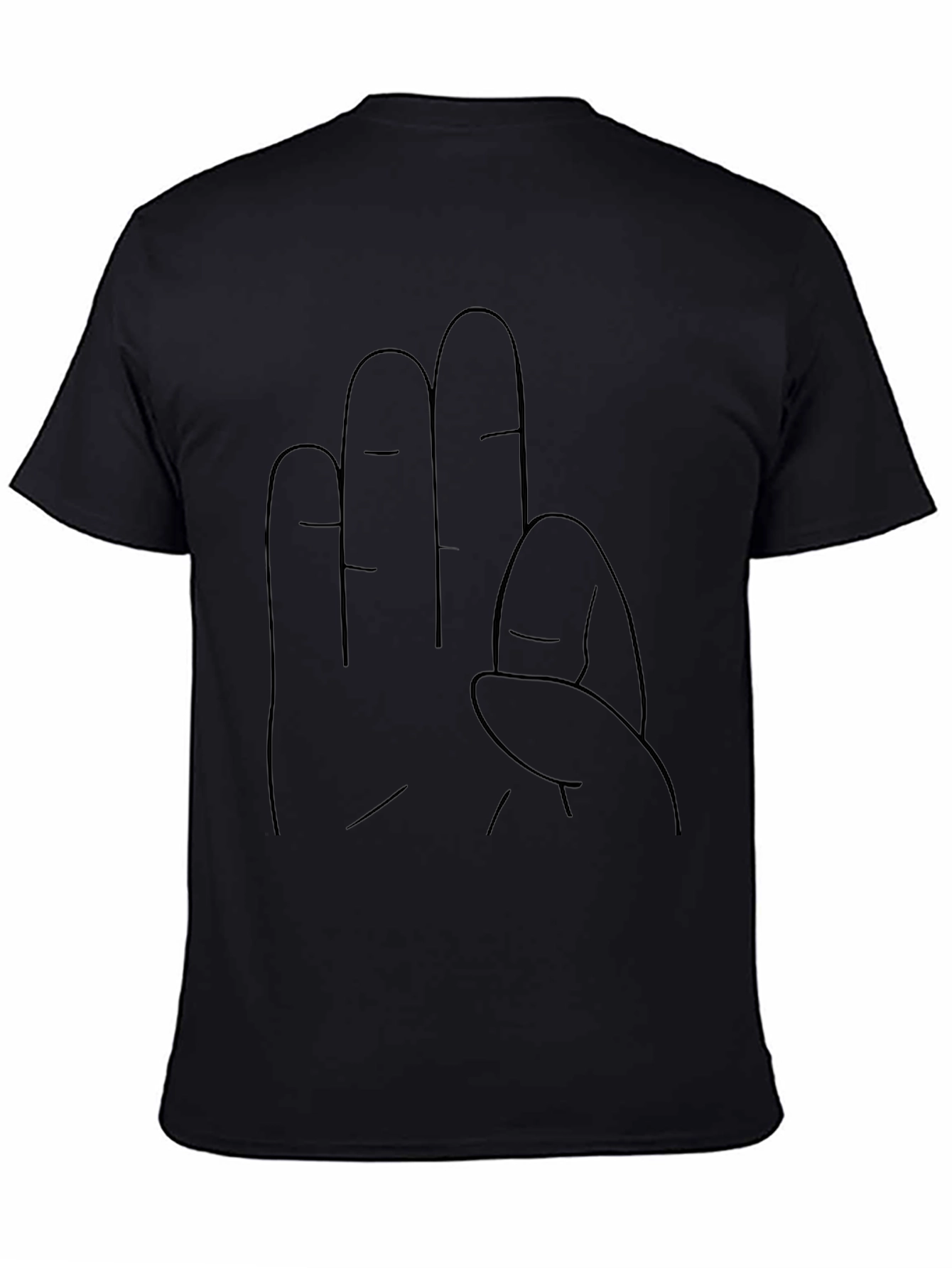 Unique Hand Gesture Black T-Shirt