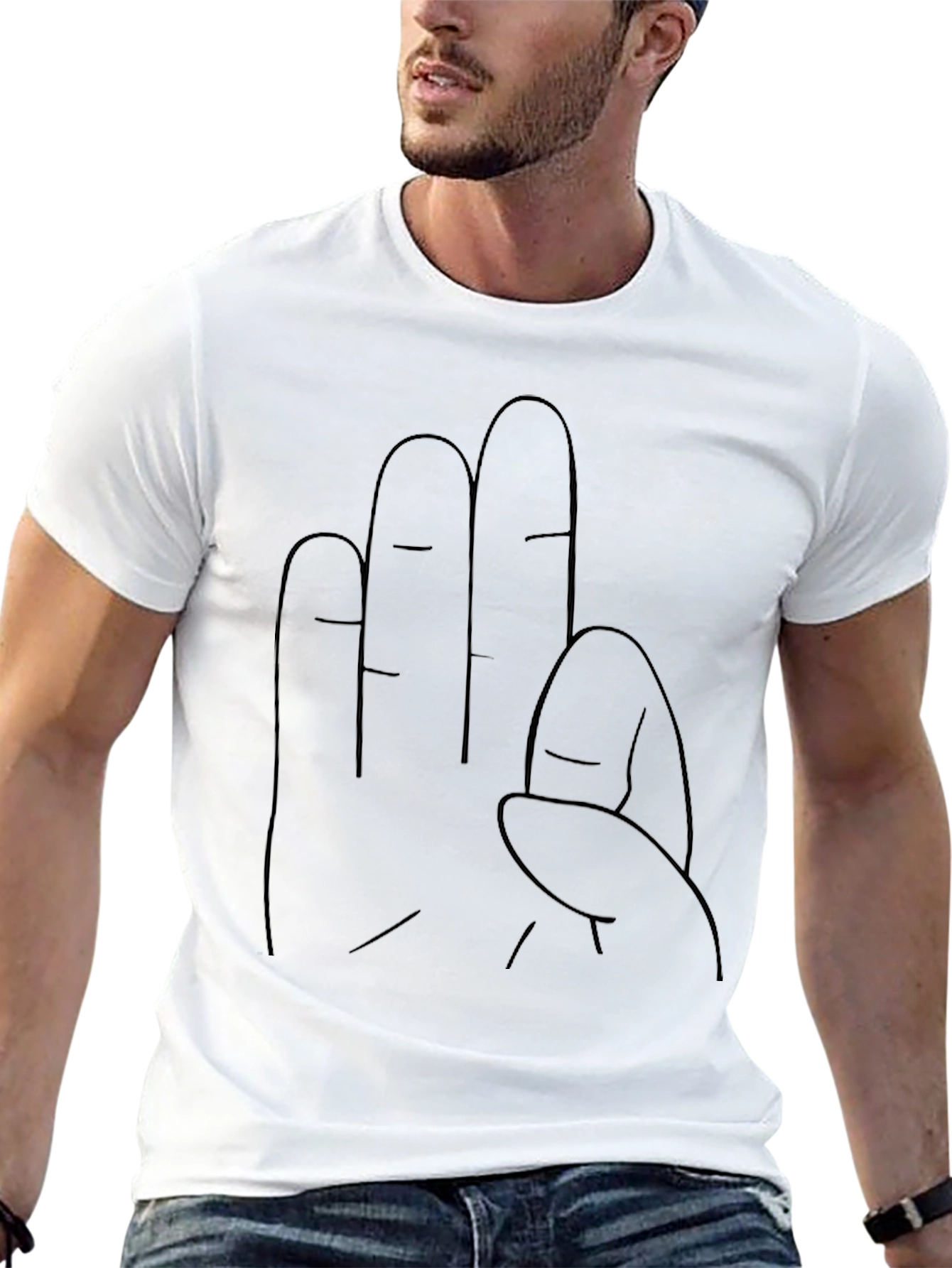 Unique Hand Gesture Black T-Shirt