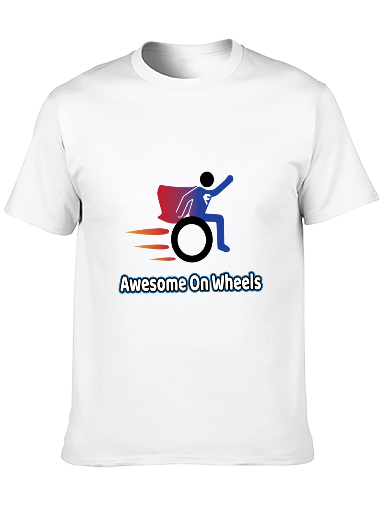 Awesome On Wheels Graphic Tee - Super Wheelchair Design