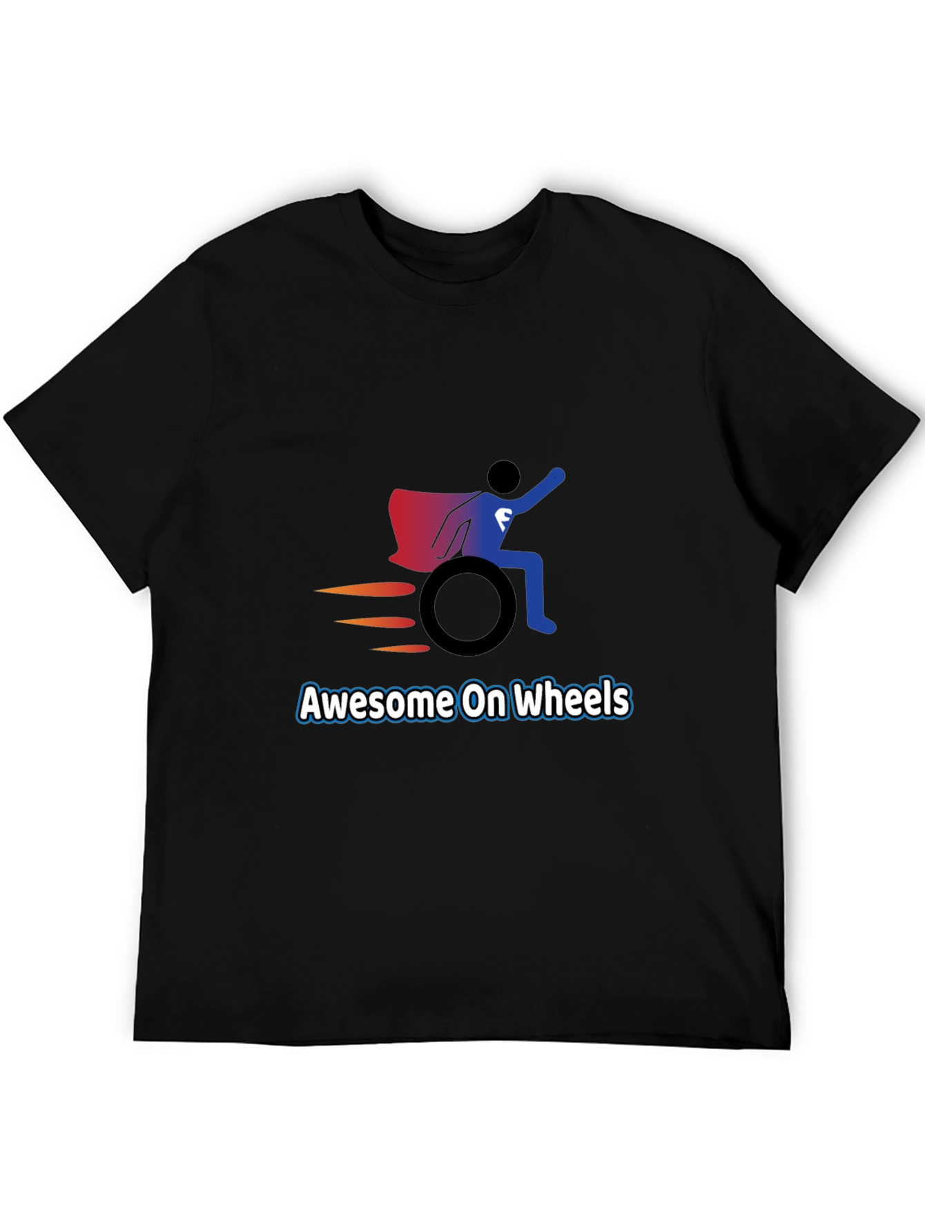 Awesome On Wheels Graphic Tee - Super Wheelchair Design