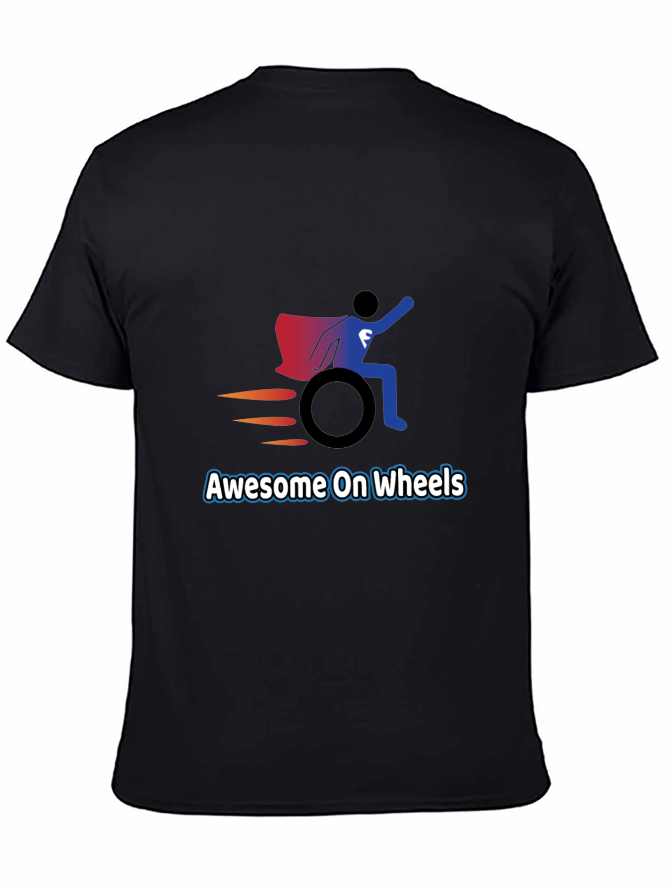 Awesome On Wheels Graphic Tee - Super Wheelchair Design