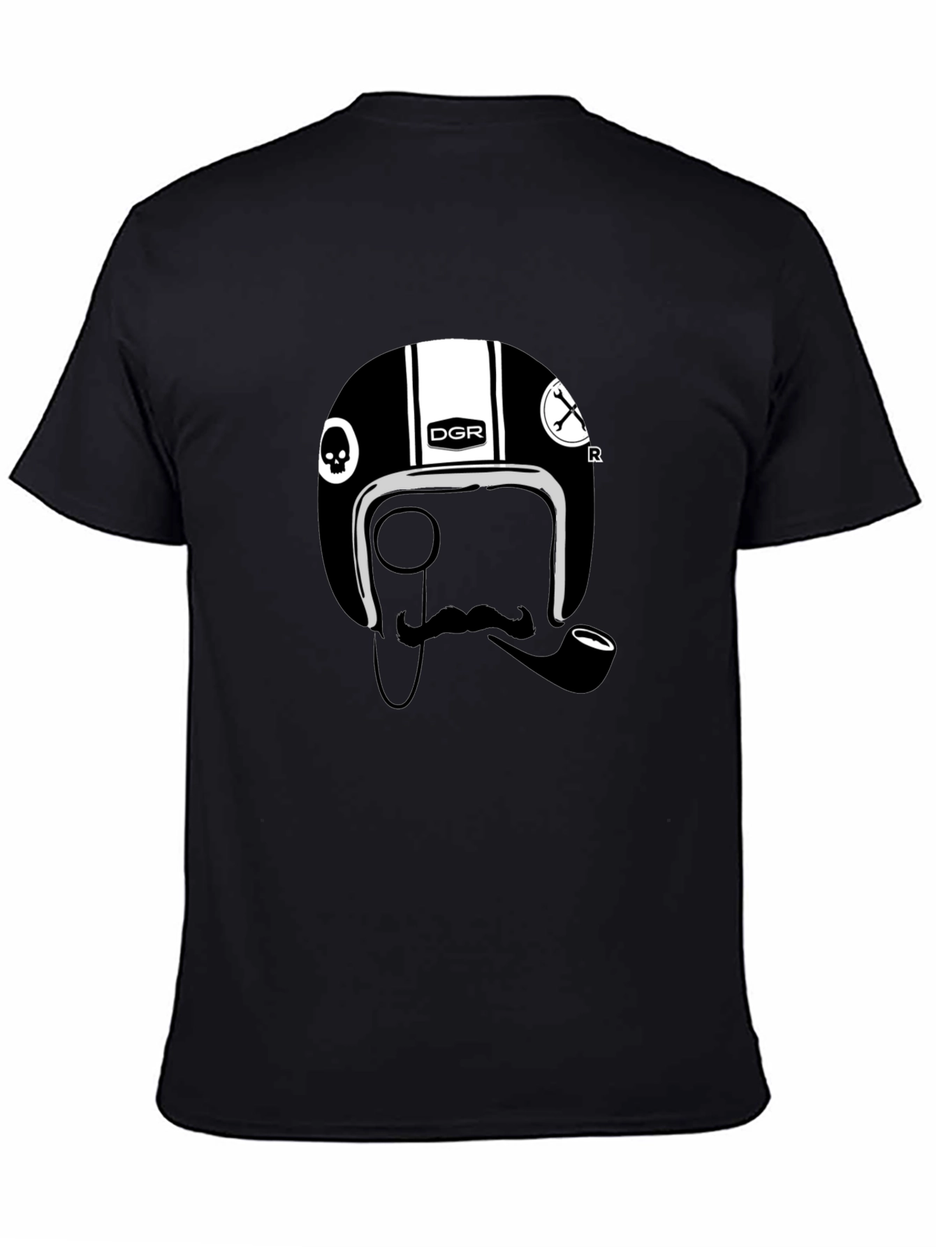 DGR Black T-Shirt - Helmet Graphic Tee