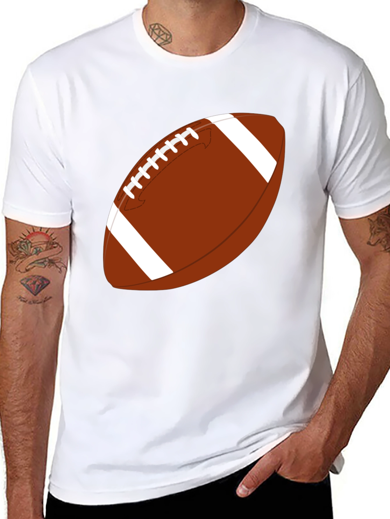 Football Graphic Tee - Black Casual T-Shirt