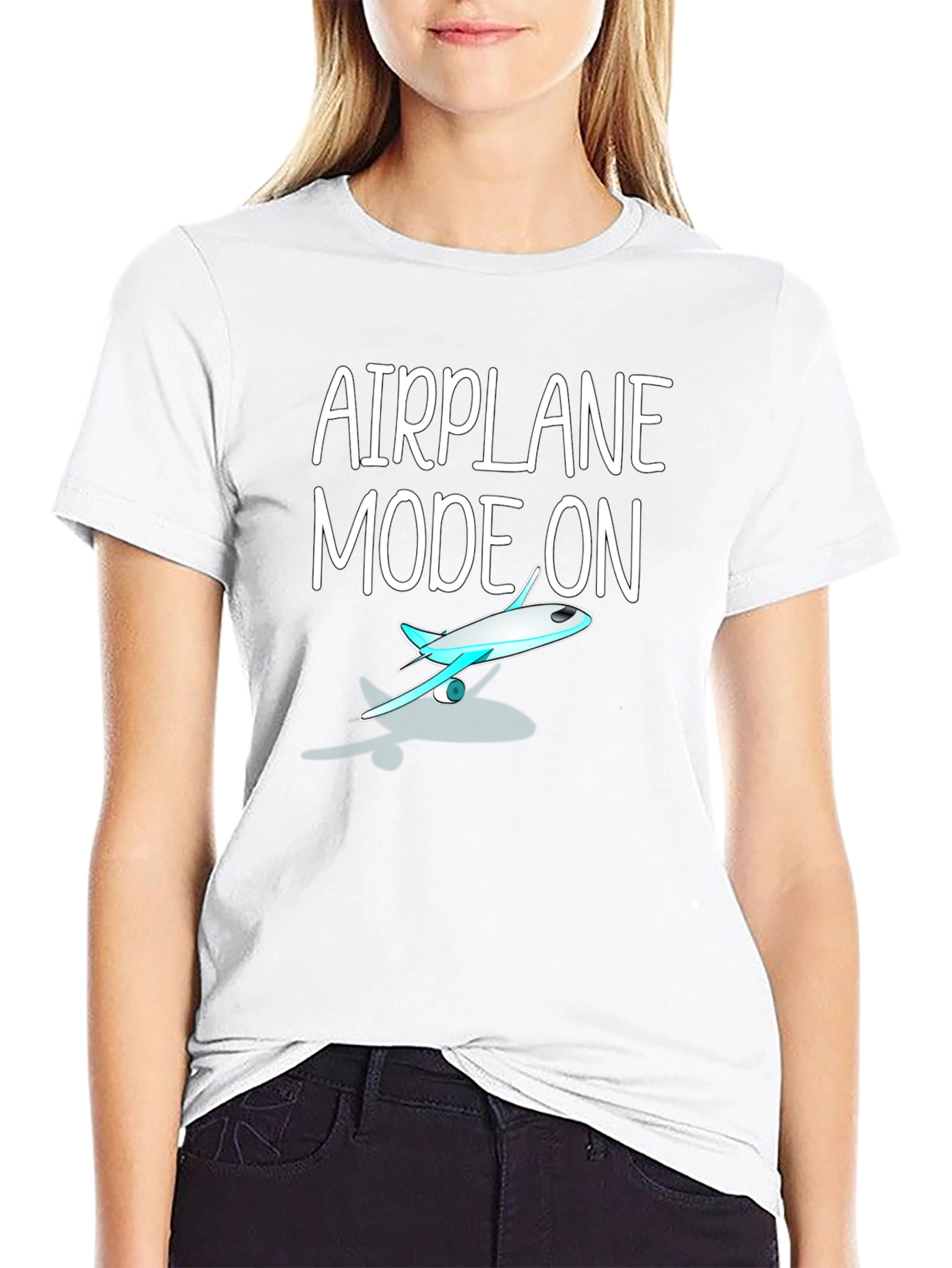 Airplane Mode On Black T-Shirt
