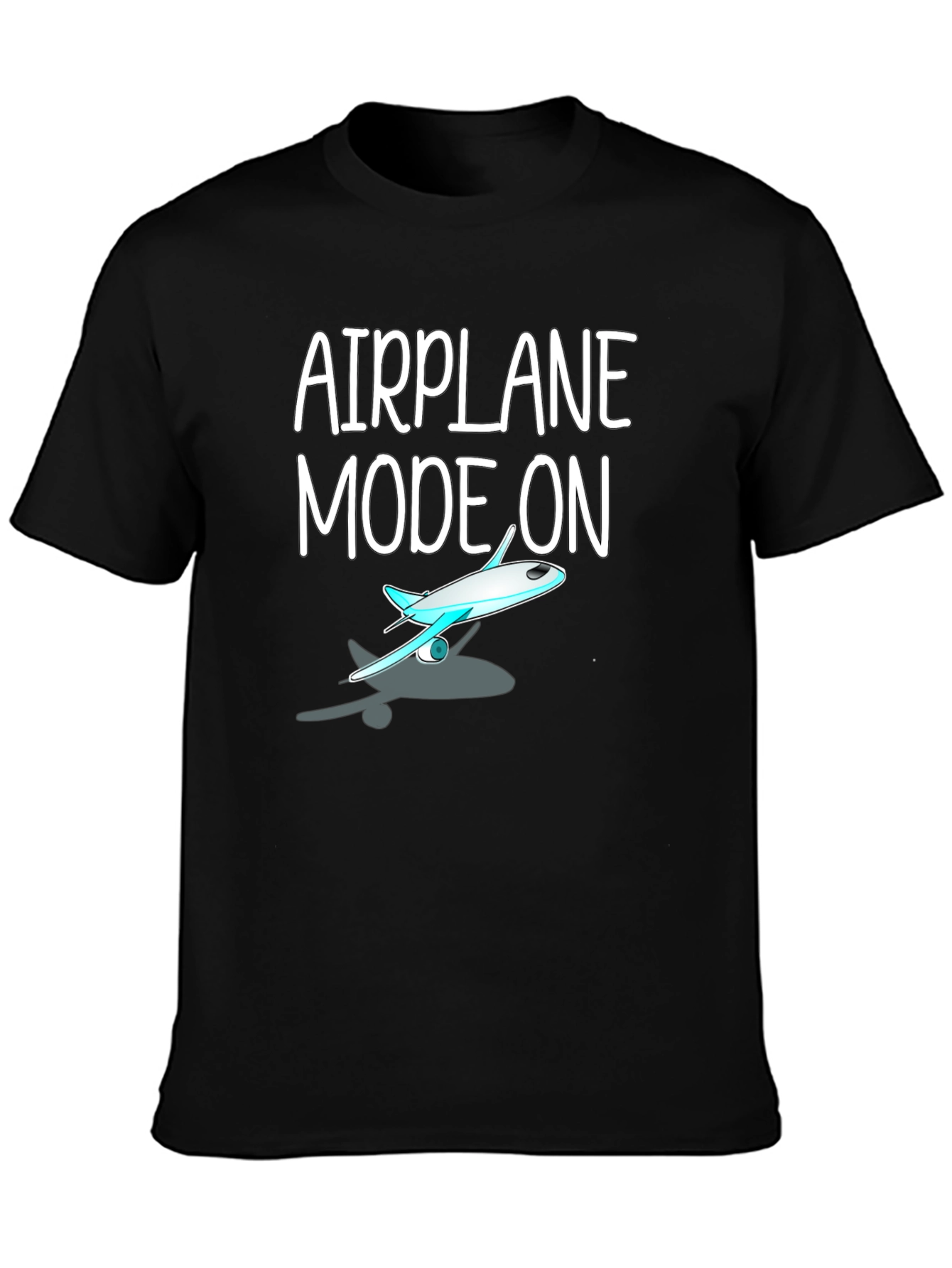 Airplane Mode On Black T-Shirt