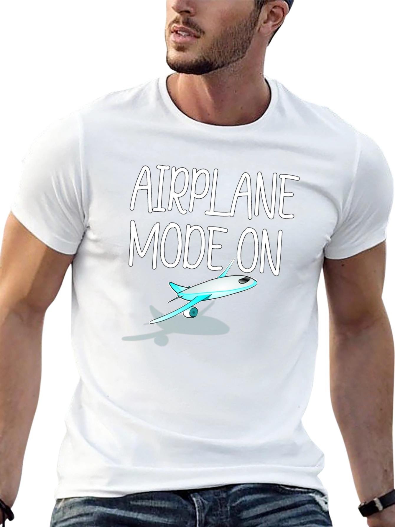 Airplane Mode On Black T-Shirt