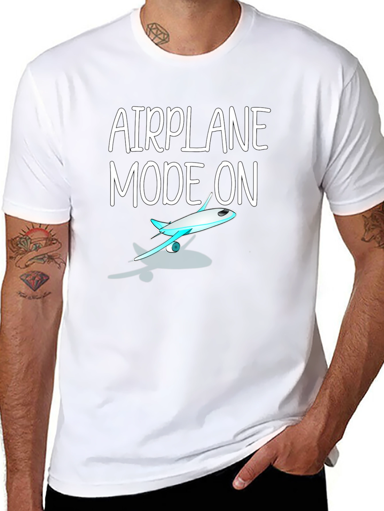 Airplane Mode On Black T-Shirt