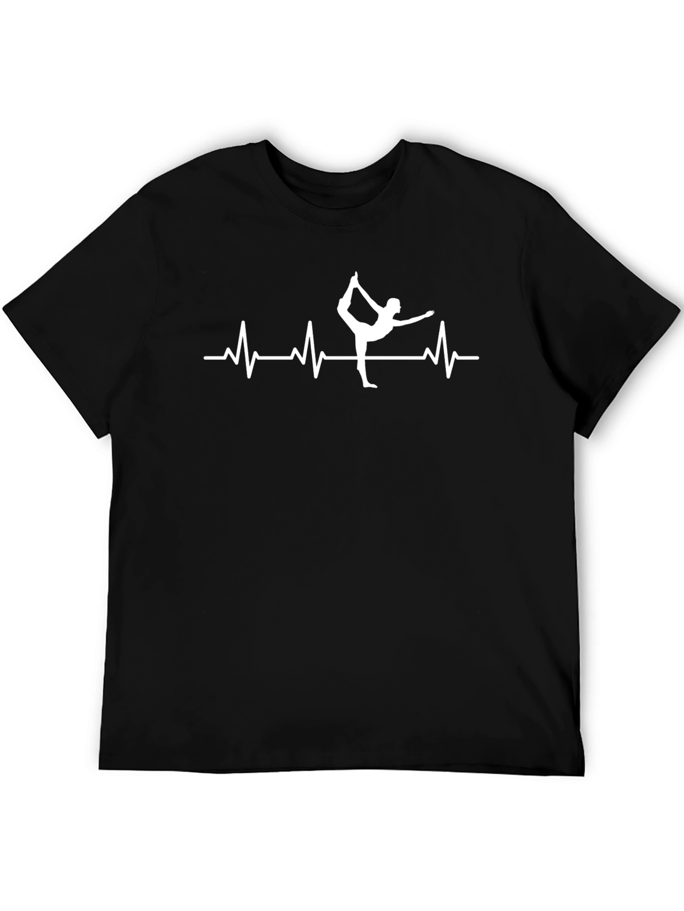 Yoga Heartbeat T-Shirt - Mens Black Tee