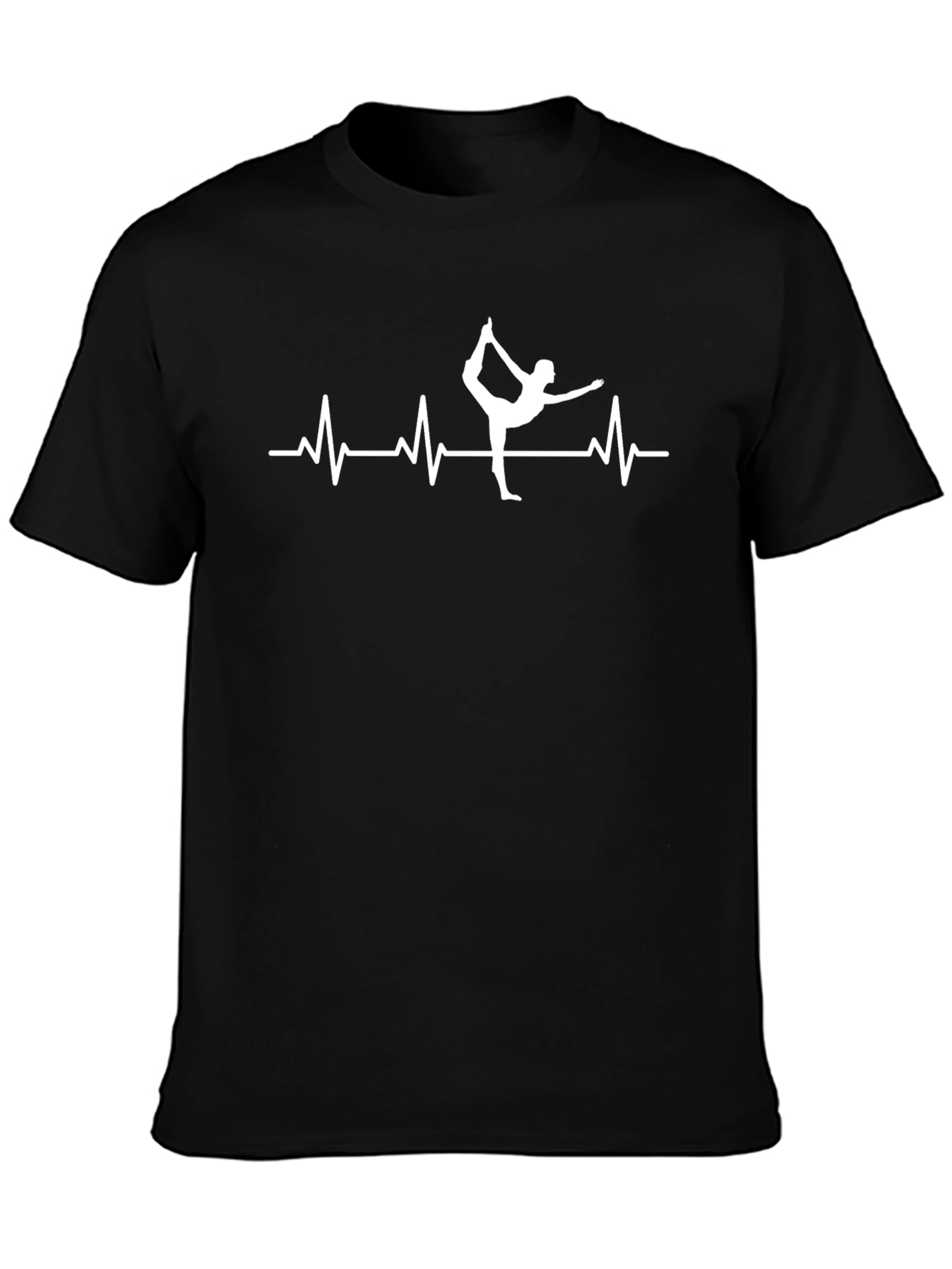 Yoga Heartbeat T-Shirt - Mens Black Tee