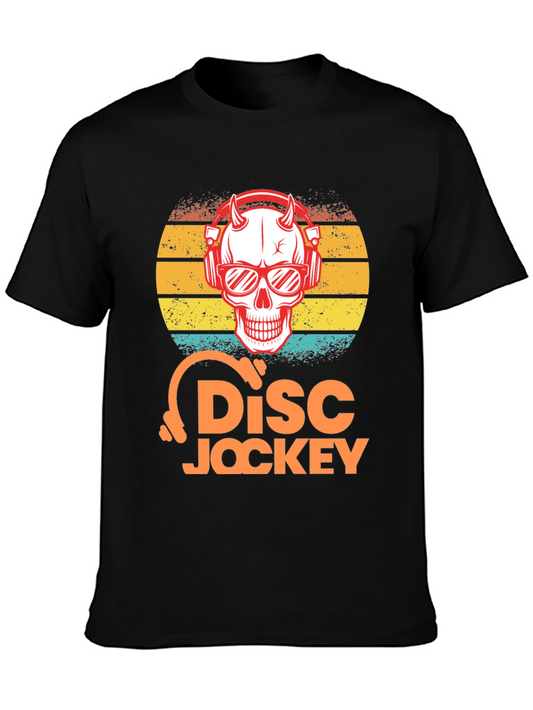 Skull DJ Retro Sunset T-Shirt