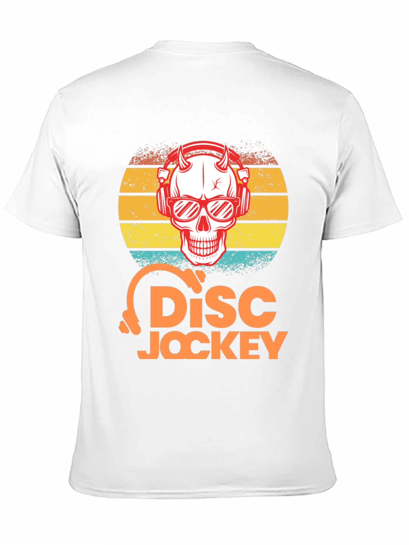 Skull DJ Retro Sunset T-Shirt
