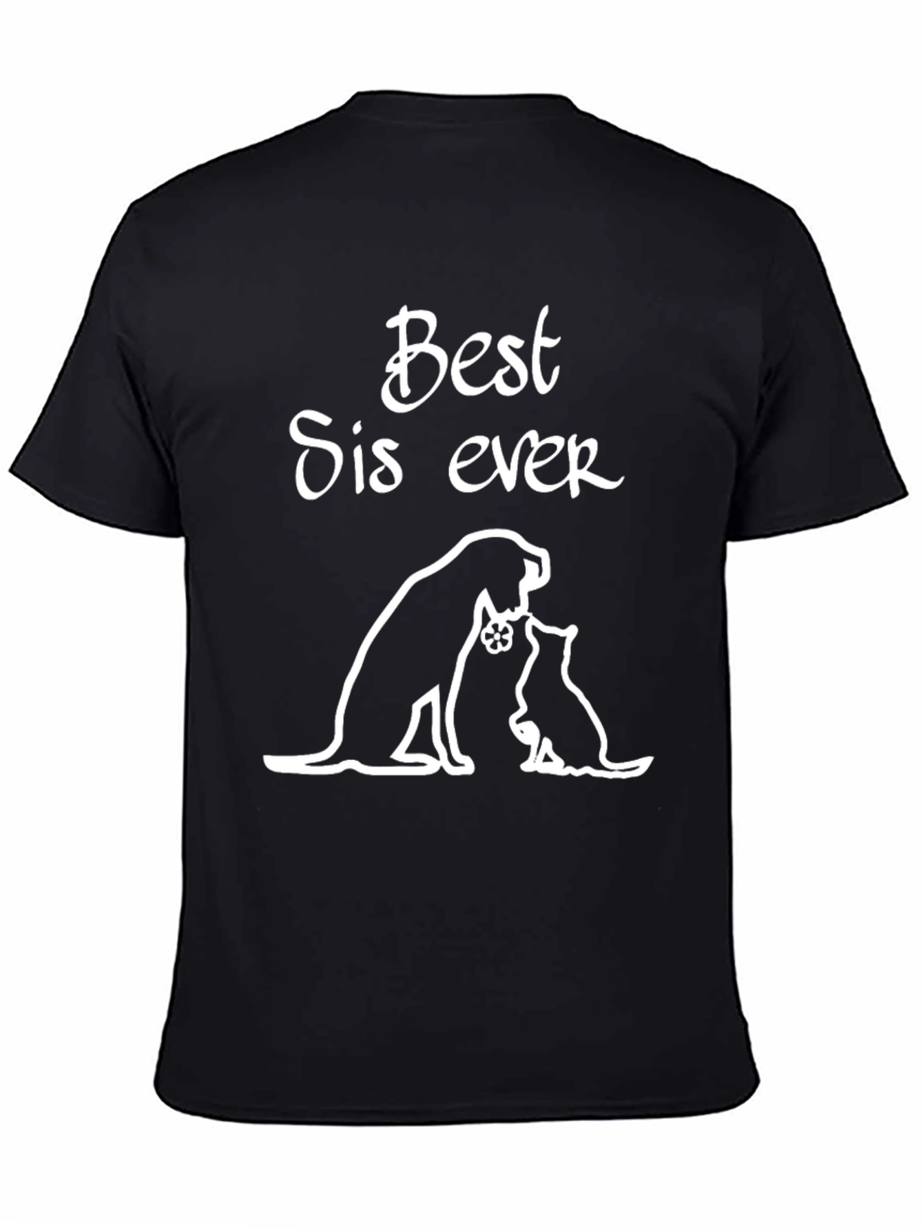 Best Sis Ever T-Shirt - Dog and Cat Design