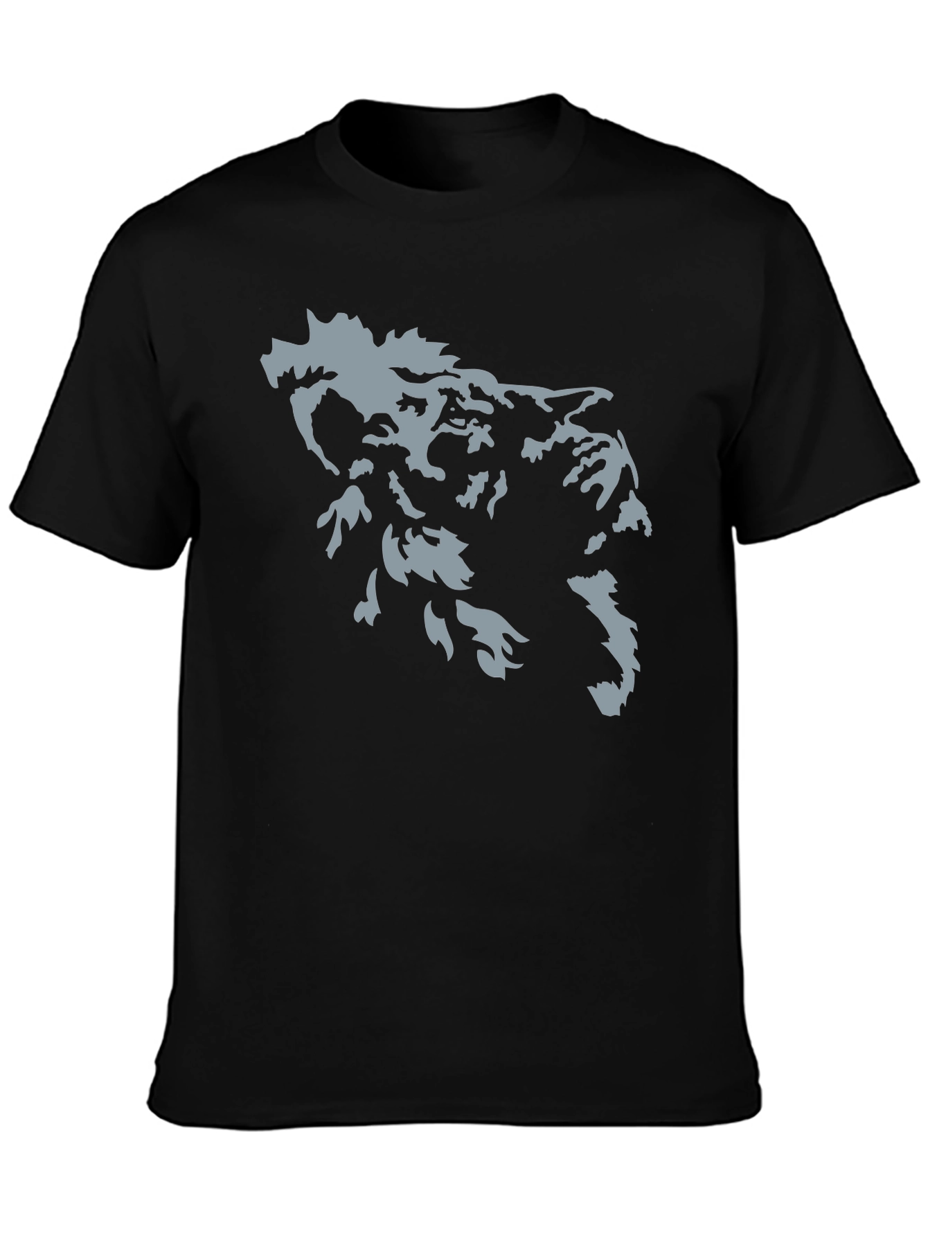 Cool Black T-Shirt with Wolf Graphic