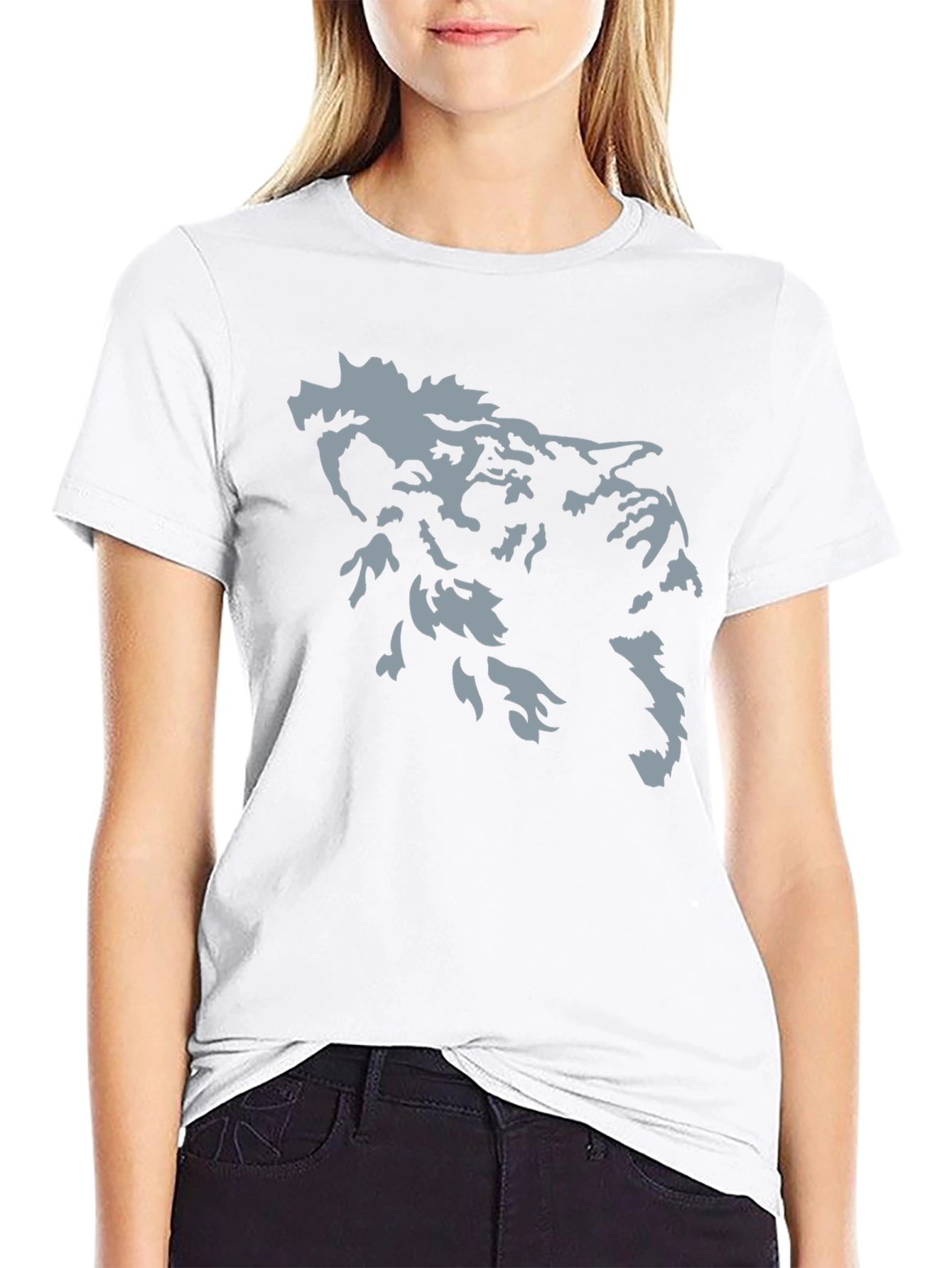 Cool Black T-Shirt with Wolf Graphic