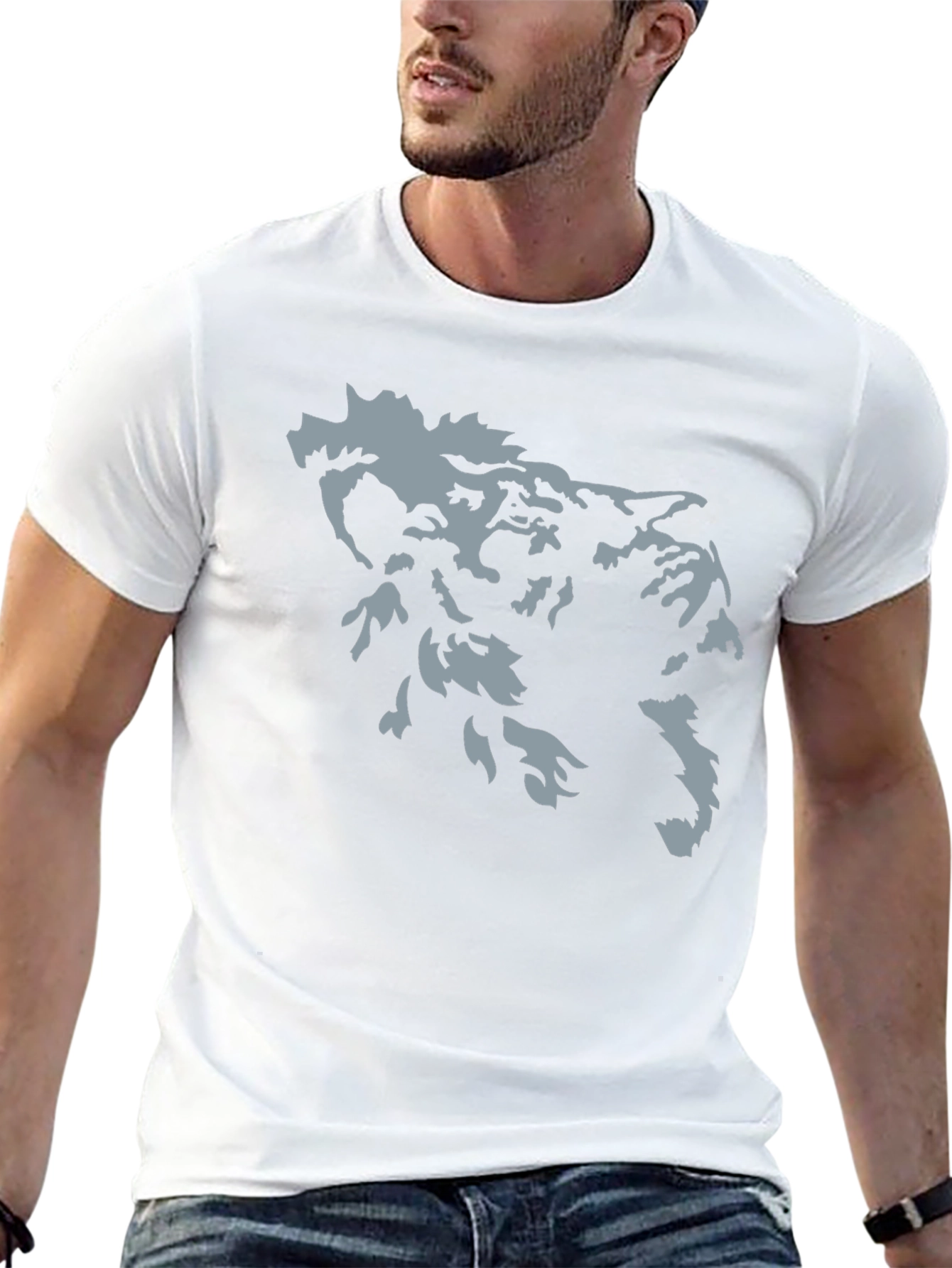 Cool Black T-Shirt with Wolf Graphic