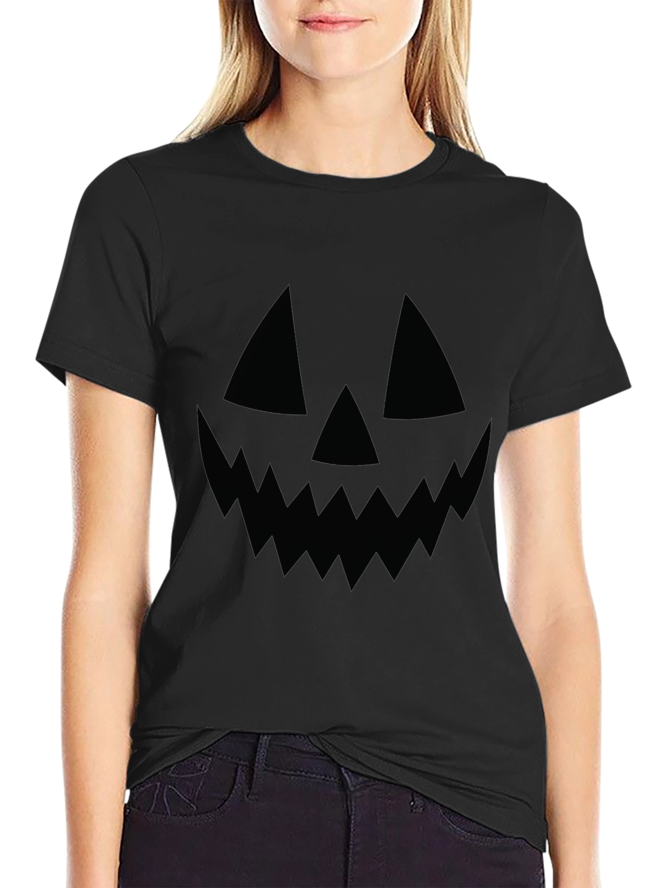 Mens Halloween Jack-O-Lantern Face T-Shirt