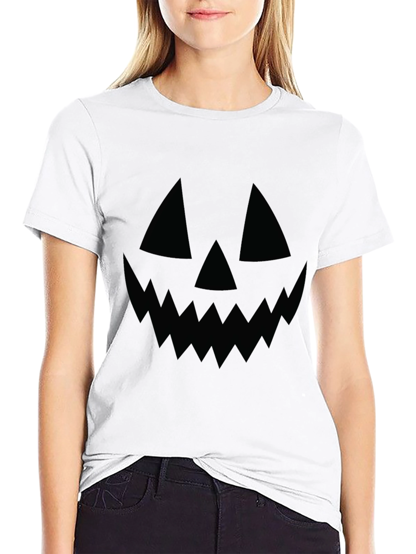 Mens Halloween Jack-O-Lantern Face T-Shirt