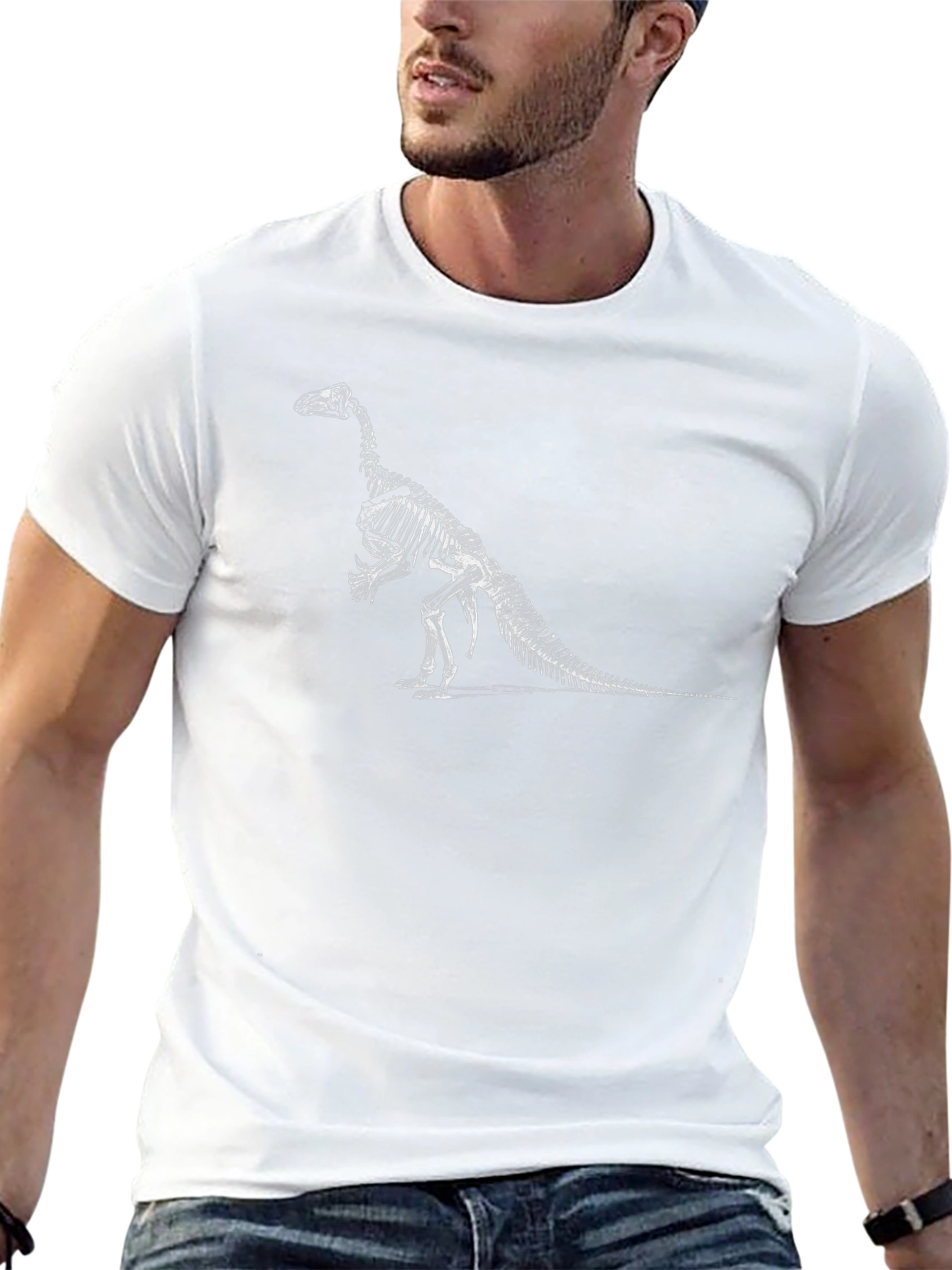 Dinosaur Skeleton Graphic Tee - Black