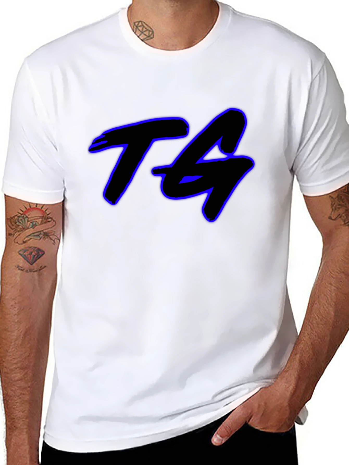 TG Graphic Print Black Cotton T-Shirt