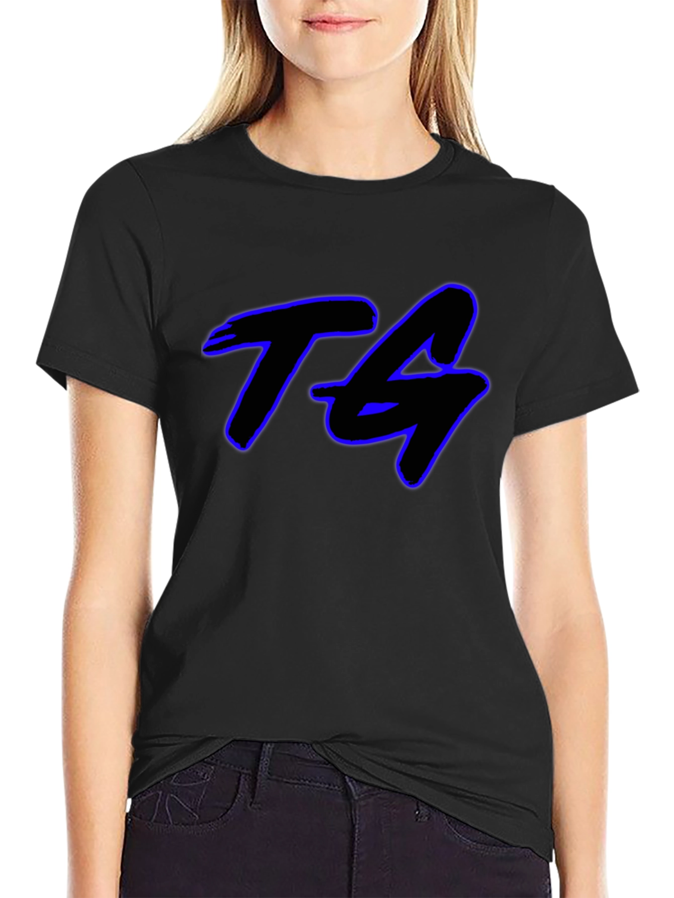 TG Graphic Print Black Cotton T-Shirt
