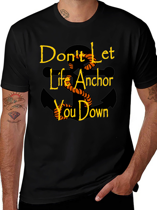 Motivational Anchor Graphic Black T-Shirt